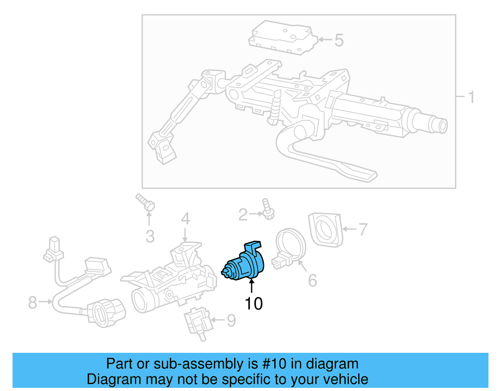 Ignition Lock Cylinder 82A-905-855-Y - View 7