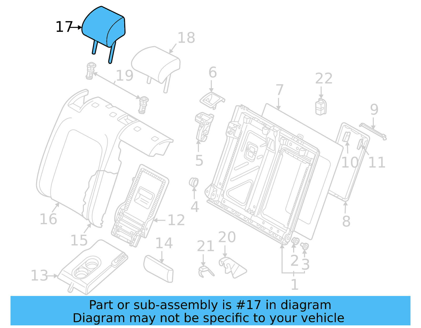 Headrest, Outer 11K-885-901-A-VIW - View 2