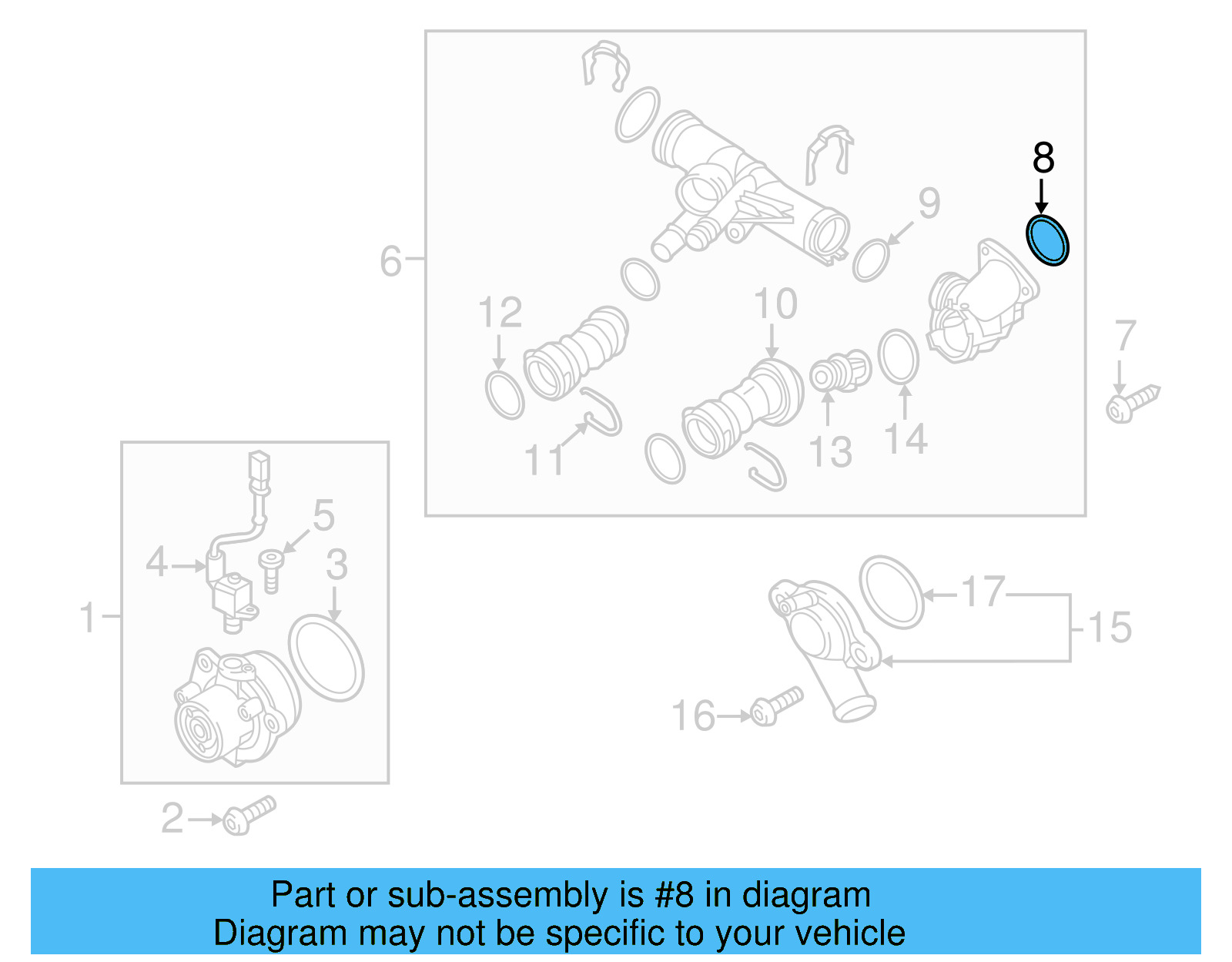 Engine Coolant Thermostat Housing Gasket 04L-121-119-B - View 4