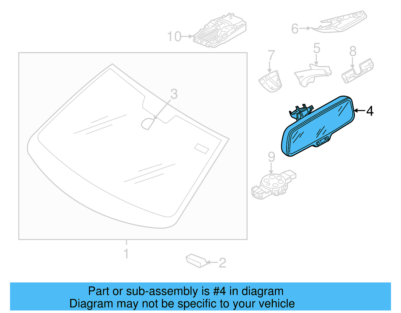 Mirror Inside 3G8-857-511-B-9B9 - View 4