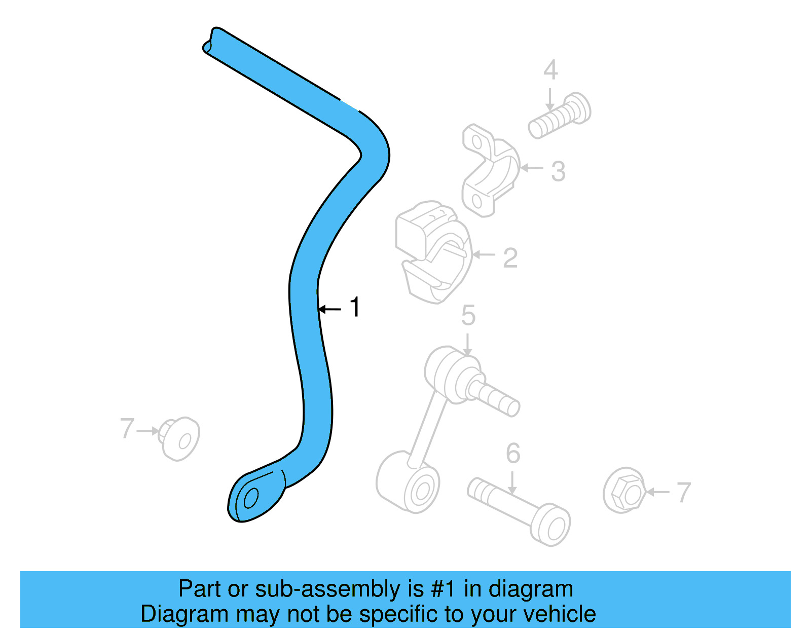 Stabilizer Bar 1K0-511-409-BN - View 9
