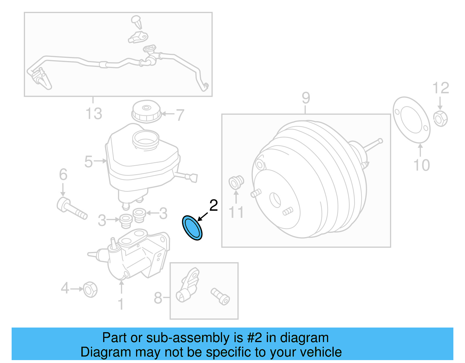 Master Cylinder Gasket 7P0-611-243 - View 10