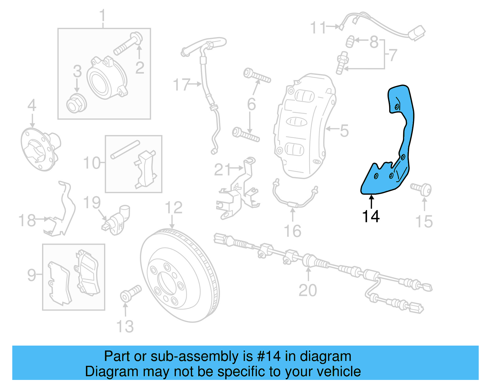 Brake Dust Shield Bolt 7P0-615-311-B - View 6