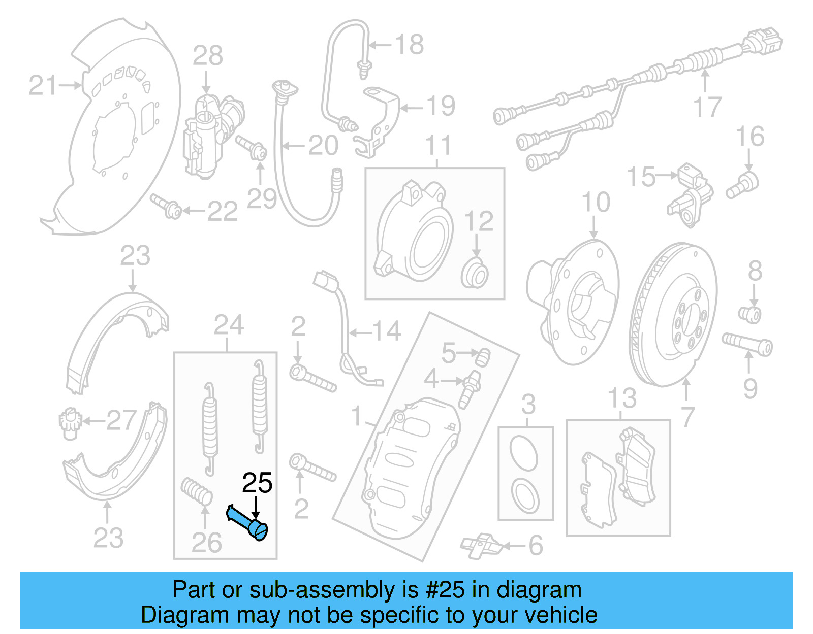 Park Brake Shoes Pin 7L0-609-279 - View 6
