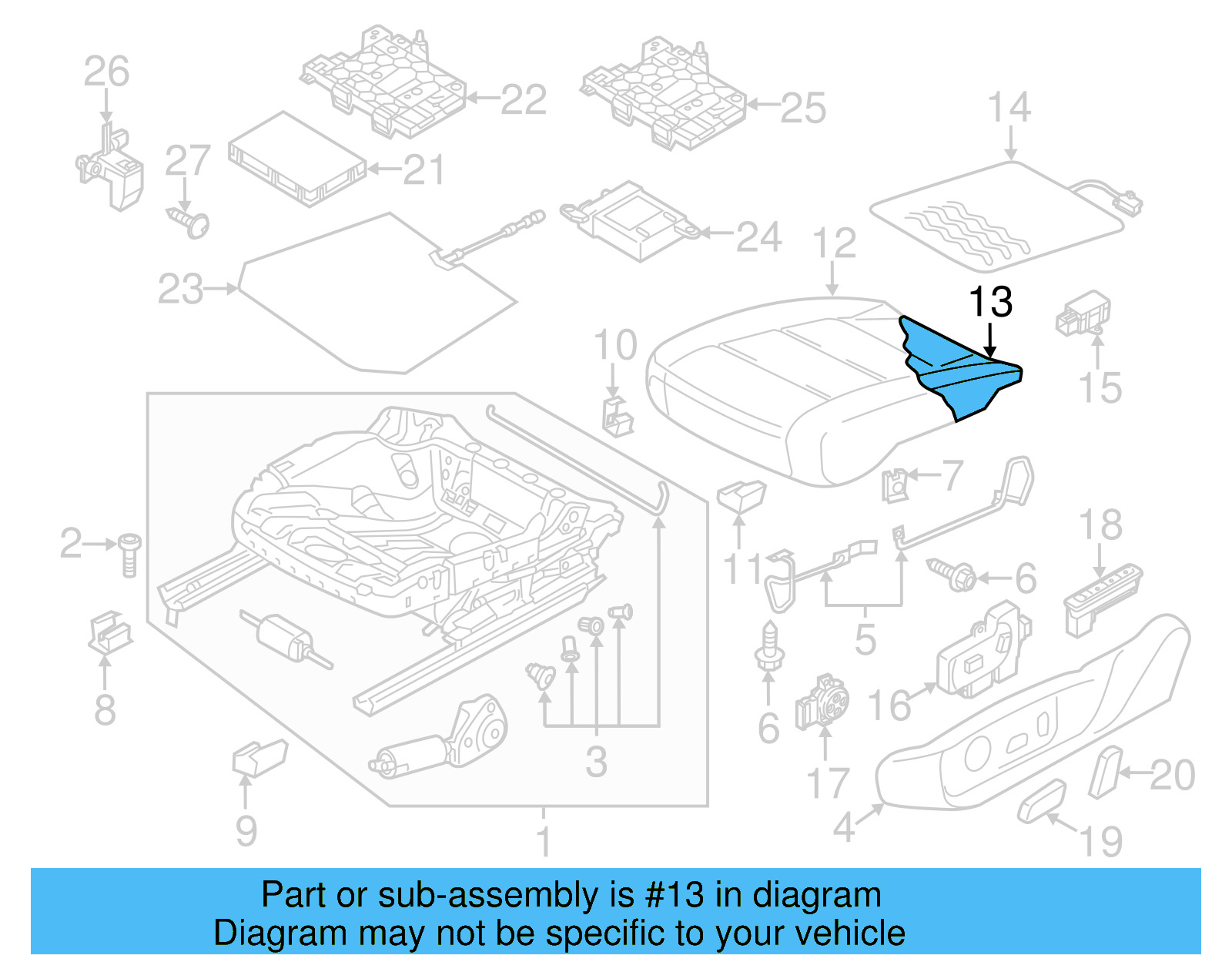 Seat Cushion Pad 561-881-375-H - View 13