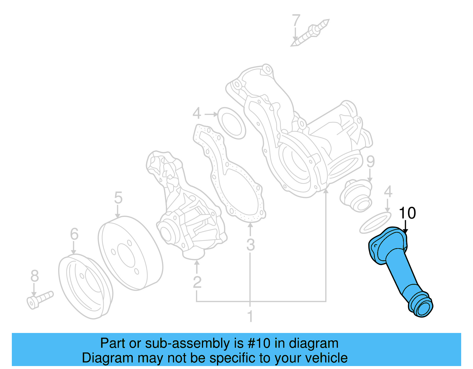 Engine Coolant Outlet Flange 037-121-144-H - View 5