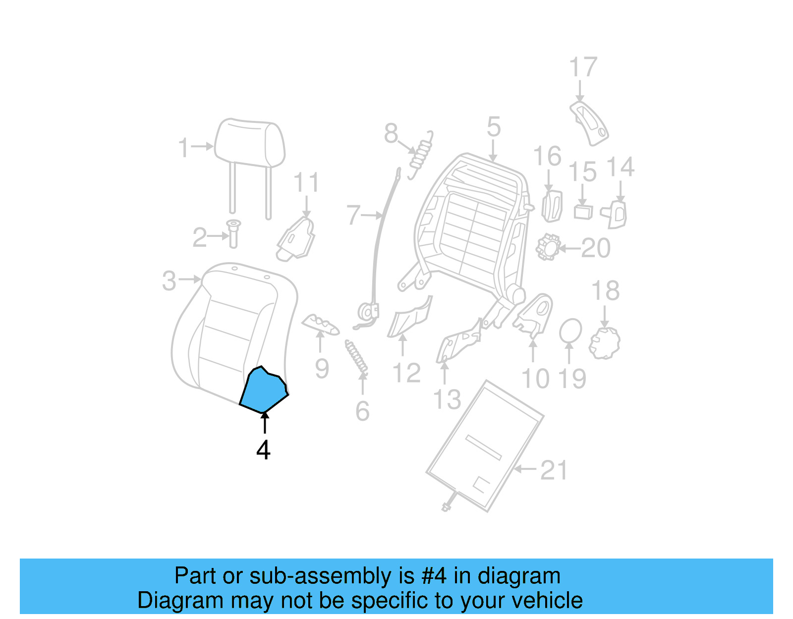 Seat Back Pad 1C0-881-776-F - View 9