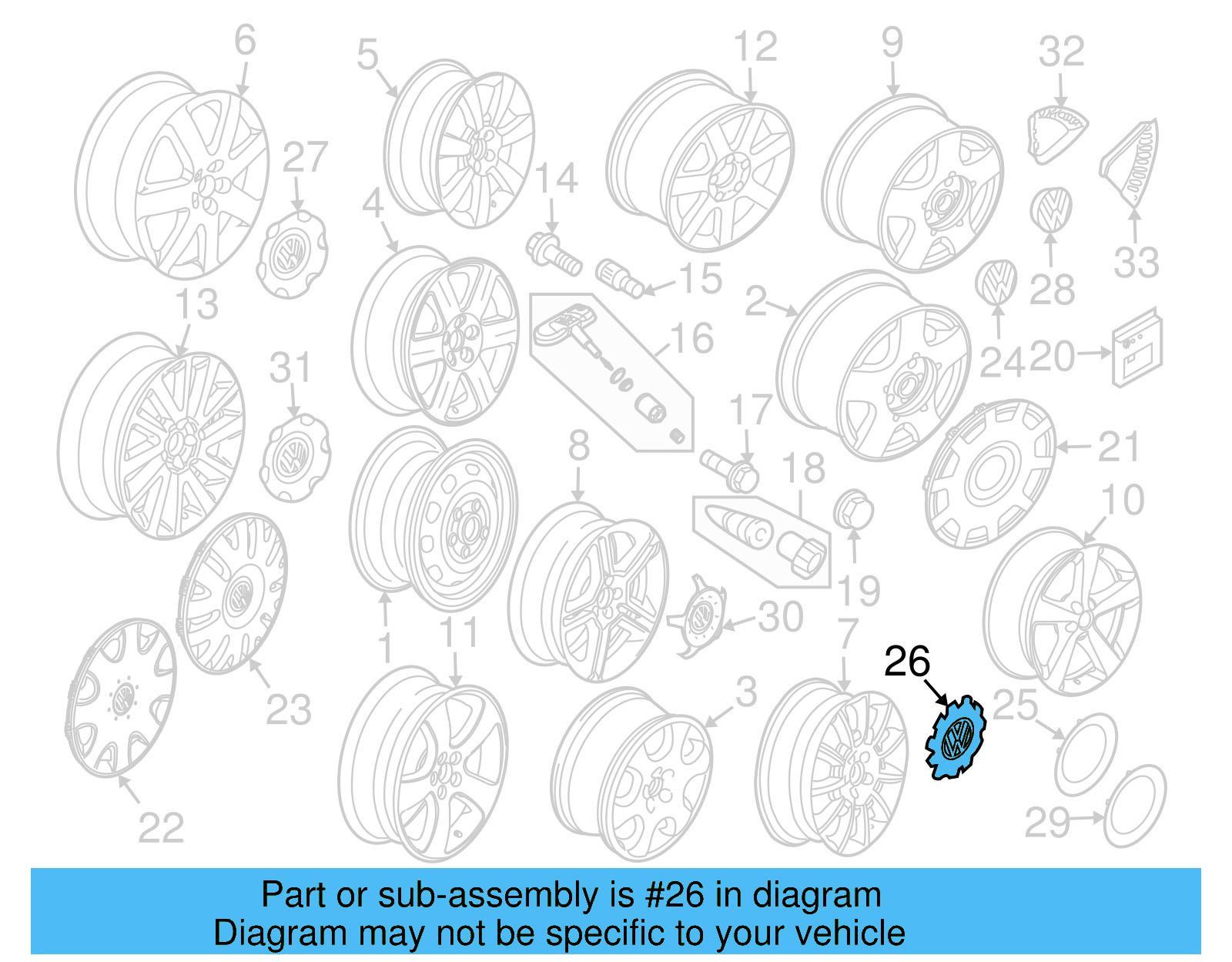 Center Cap 1C0-601-149-P-GRB - View 15