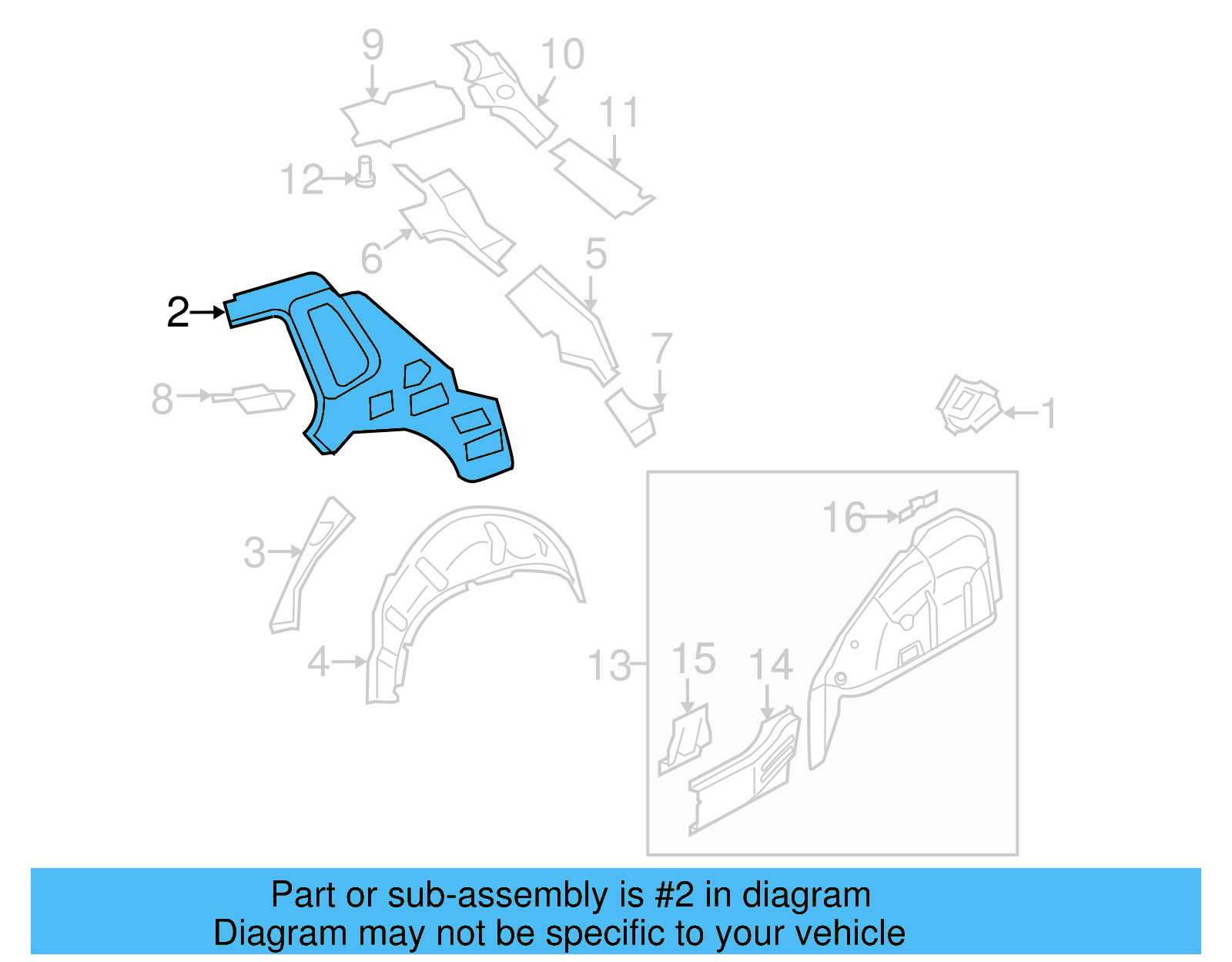 Inner Panel 5N0-809-405 - View 2