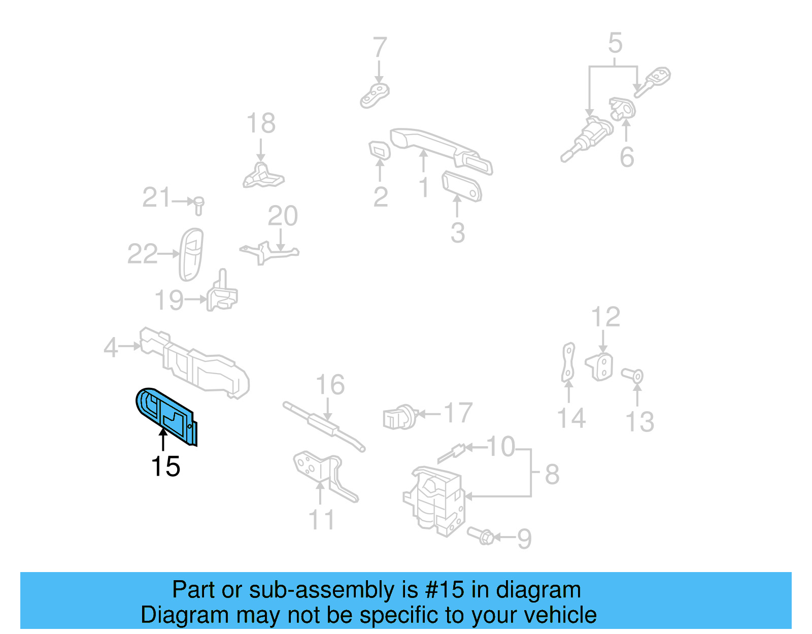 Handle, Inside 1C1-837-113-M-1QA - View 9