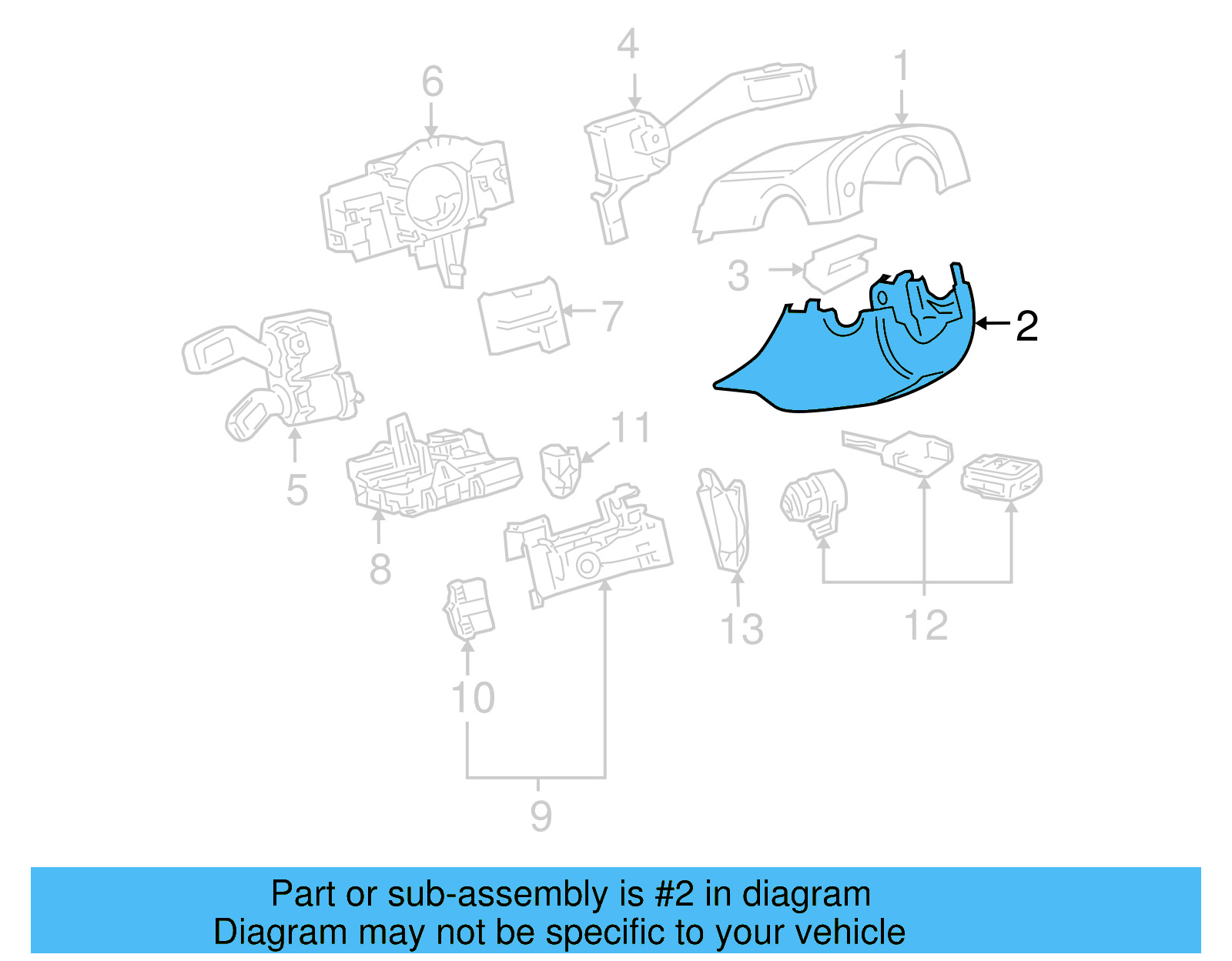 Lower Column Cover 1K0-858-559-C-9B9 - View 20