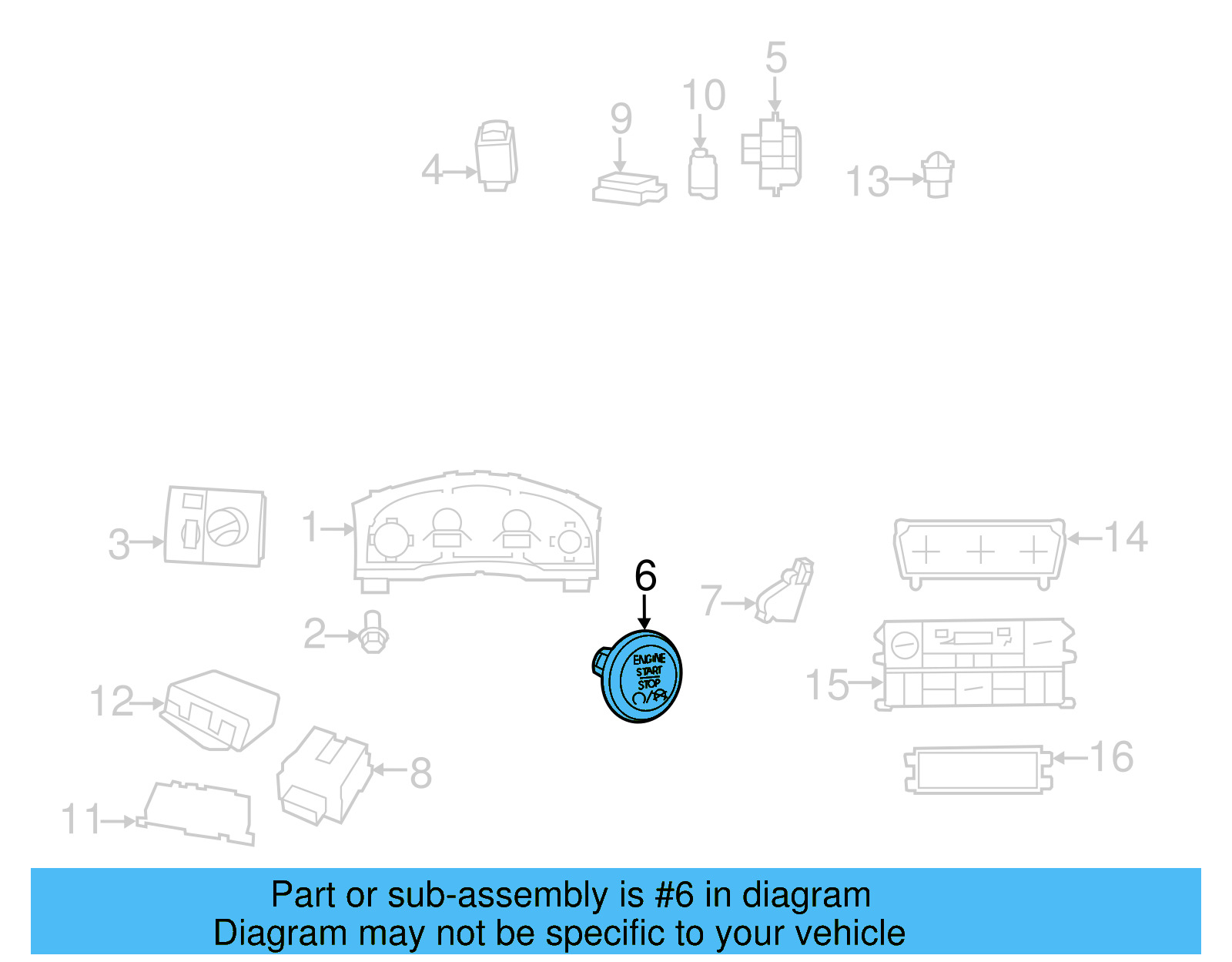 Start Button 7B0-959-839-DX9 - View 4