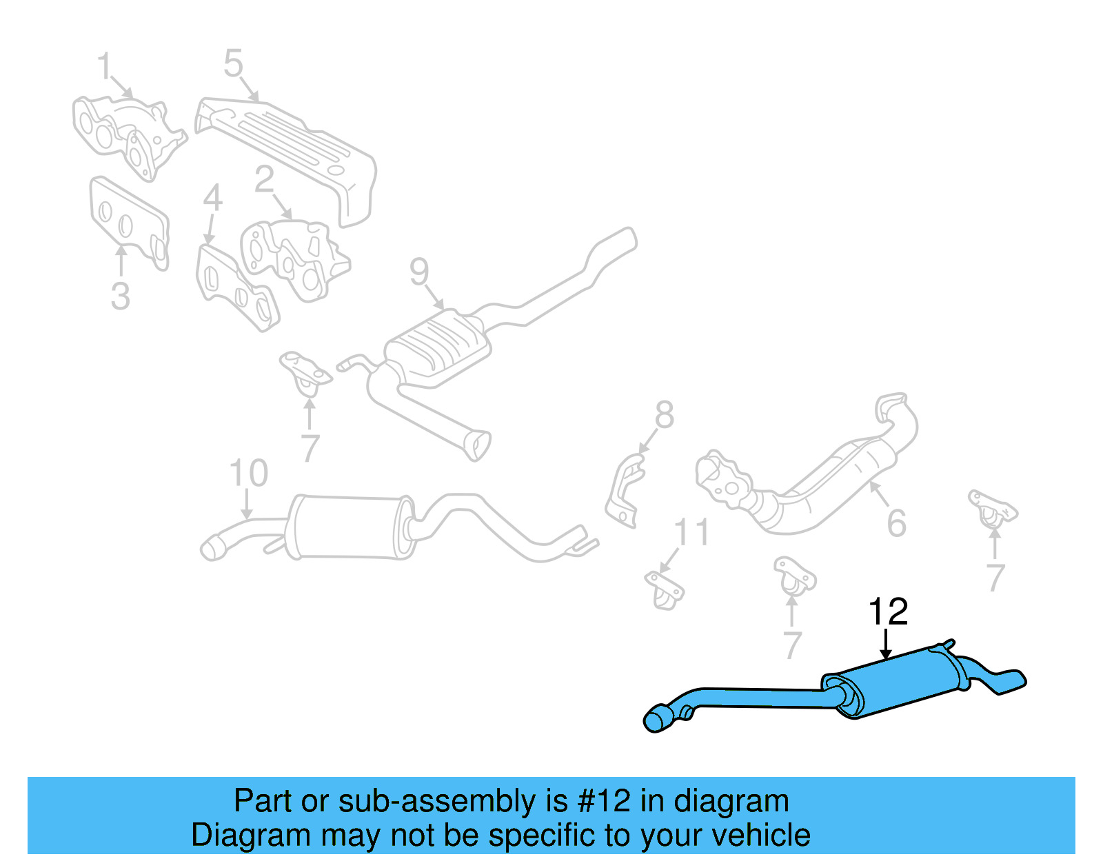 Muffler W/Tailpipe 021-253-609-D - View 3
