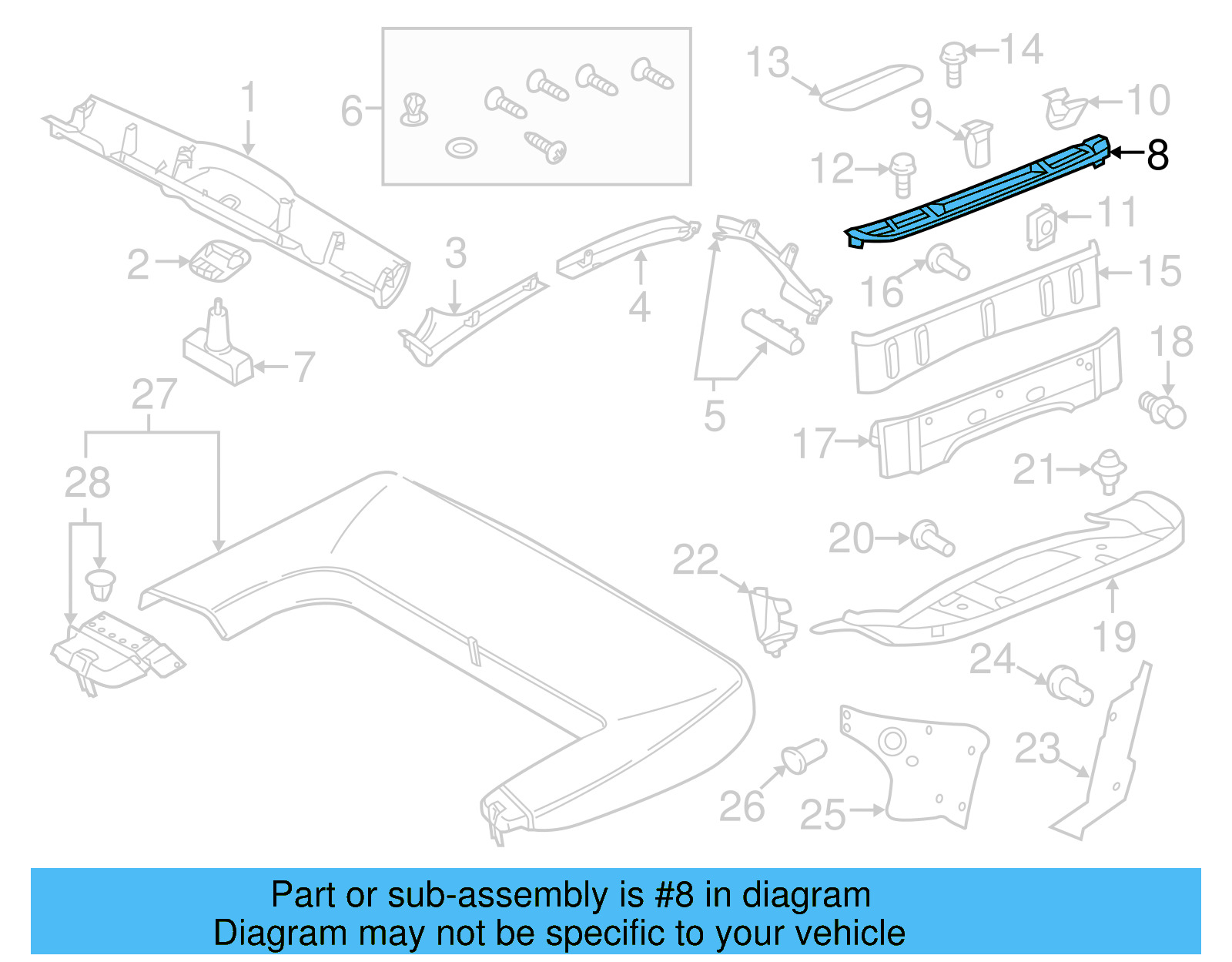 Upper Trim 5C3-868-425-B-81U - View 10