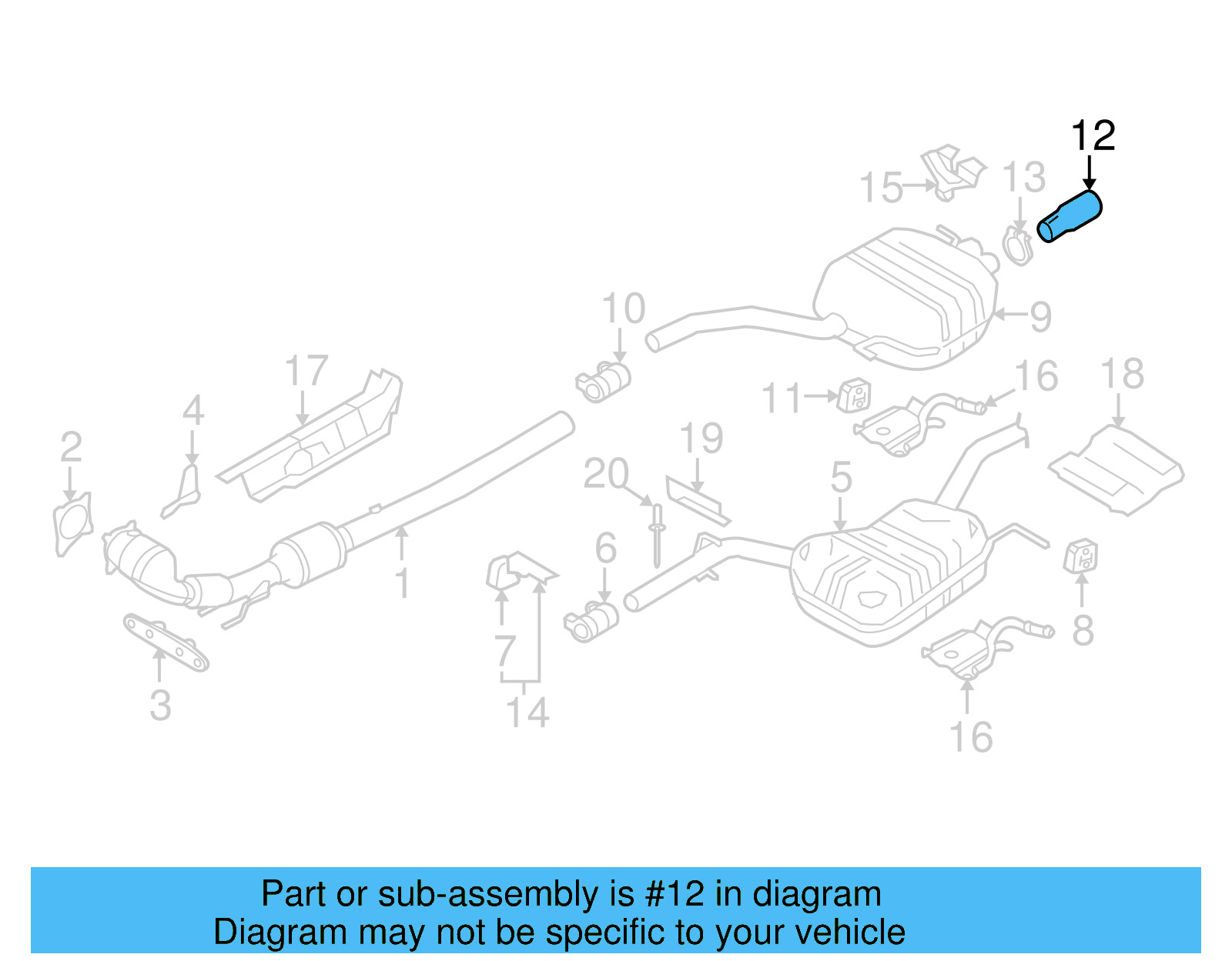 Tail Pipe Extension 3C0-253-683-N - View 9