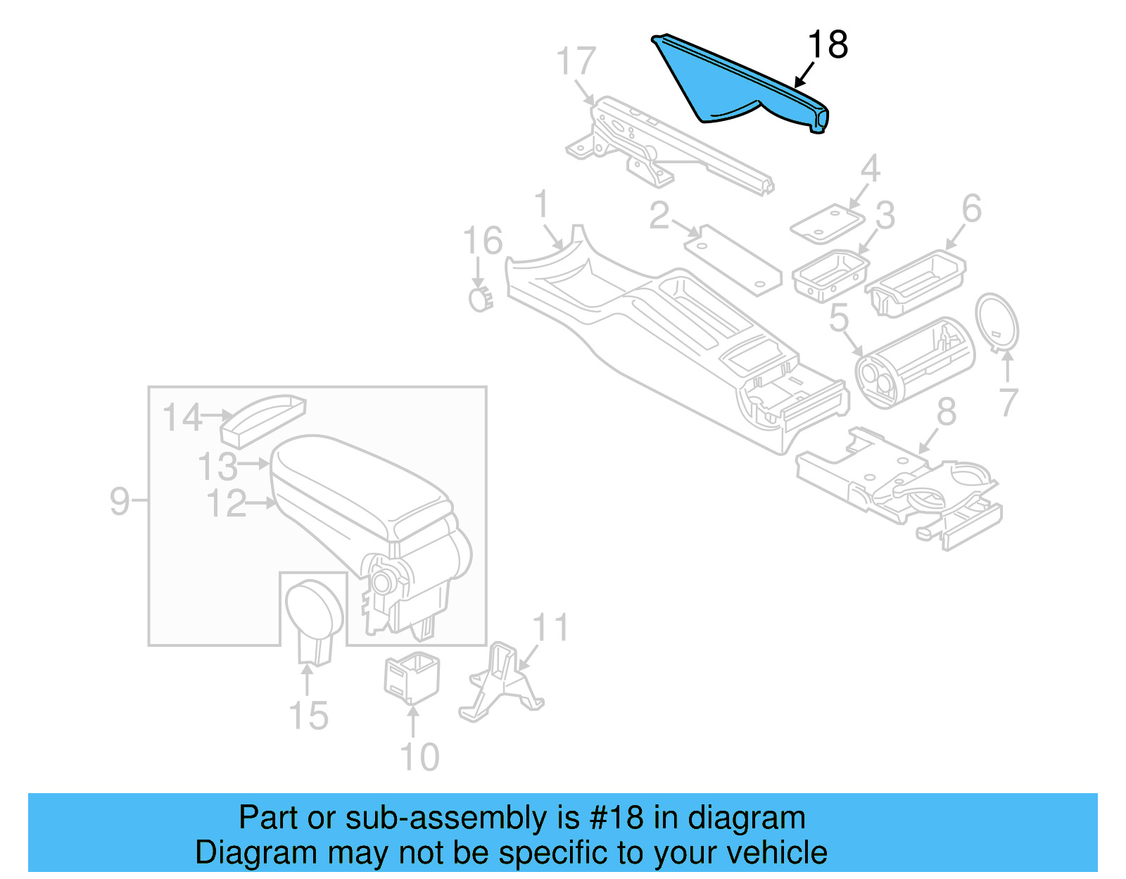 Parking Brake Lever Cover 1J0-711-461-F-B41 - View 8