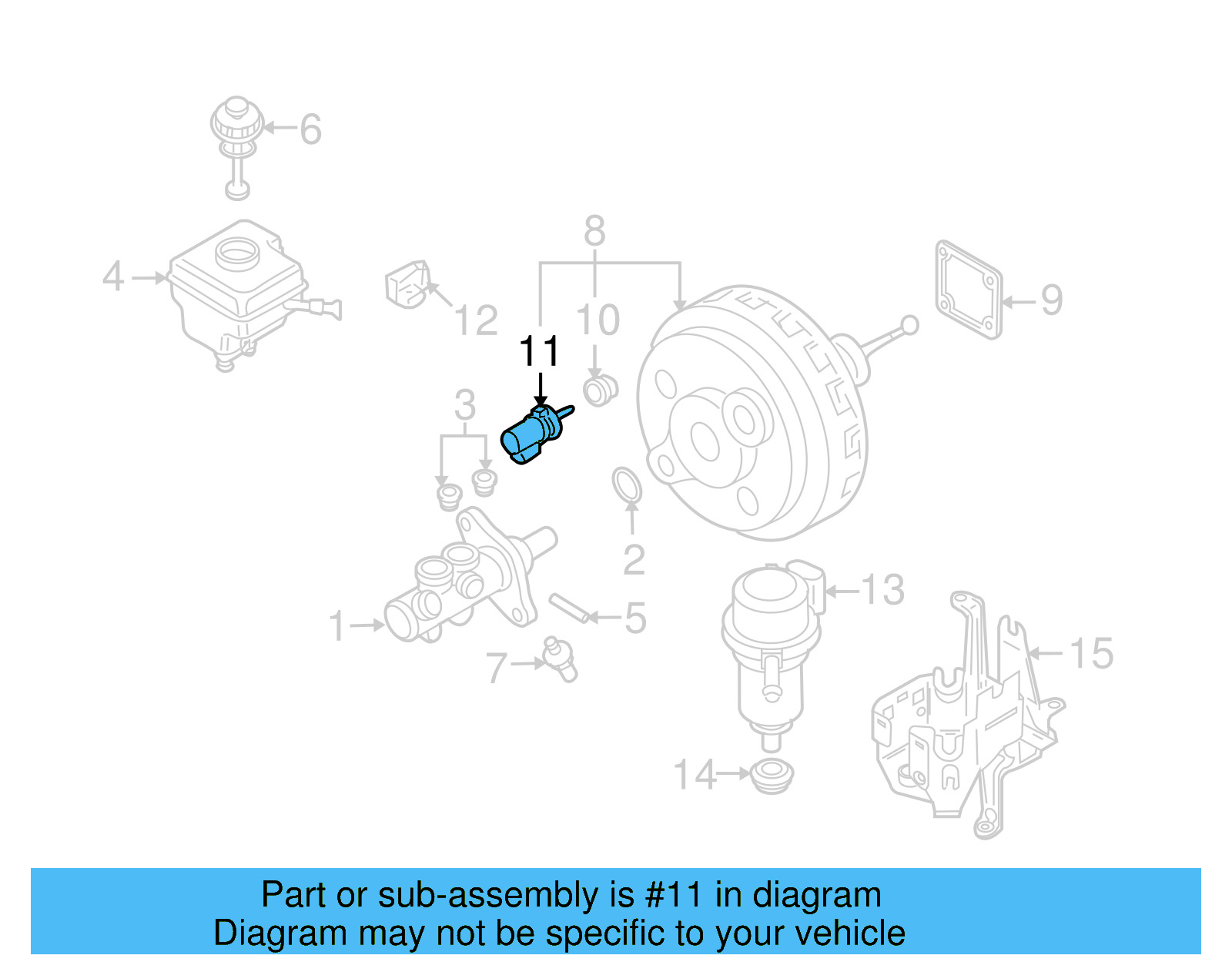 Power Brake Booster Vacuum Sensor 7M3-927-810 - View 9