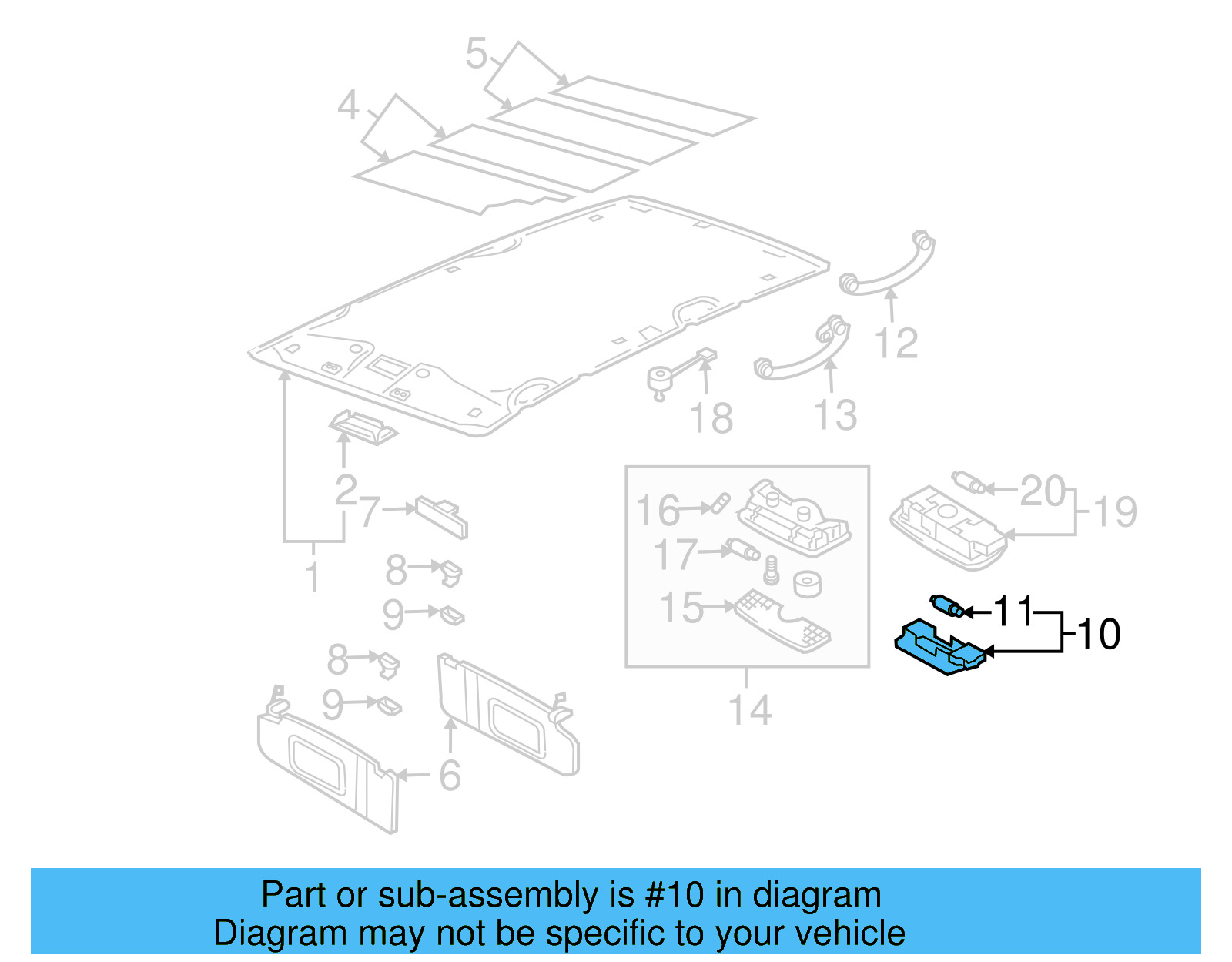 Visor Lamp 3B0-947-109-8YS - View 36