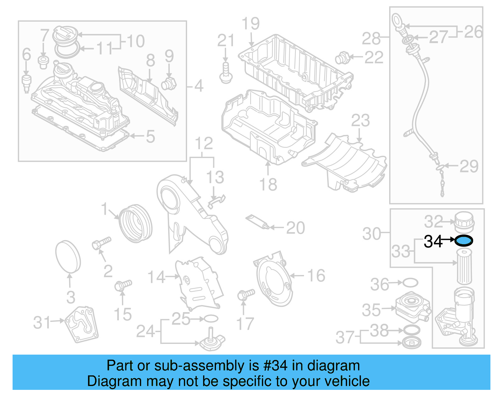 Engine Oil Filter Gasket 071-115-444 - View 23