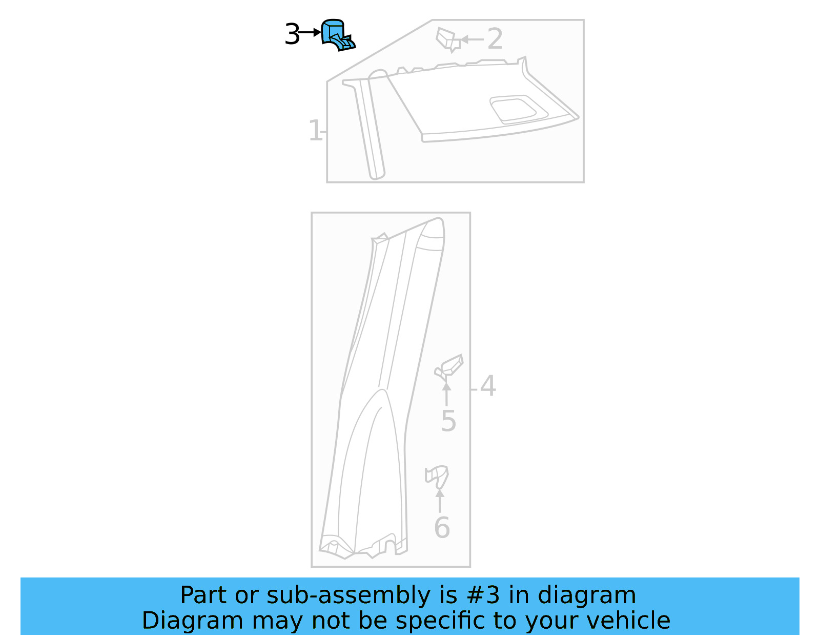 Upper Pillar Trim Retainer 3CG-867-283 - View 18