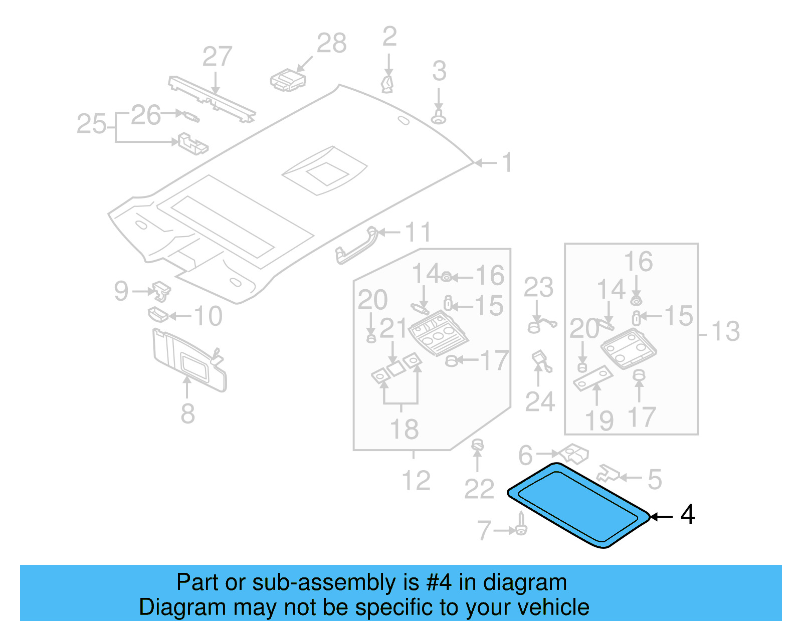 Sunroof Trim 3D0-868-541 - View 4