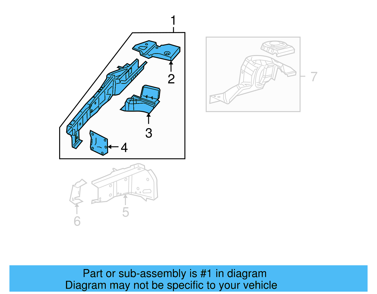 Rail Assembly 7B0803091D - View 3