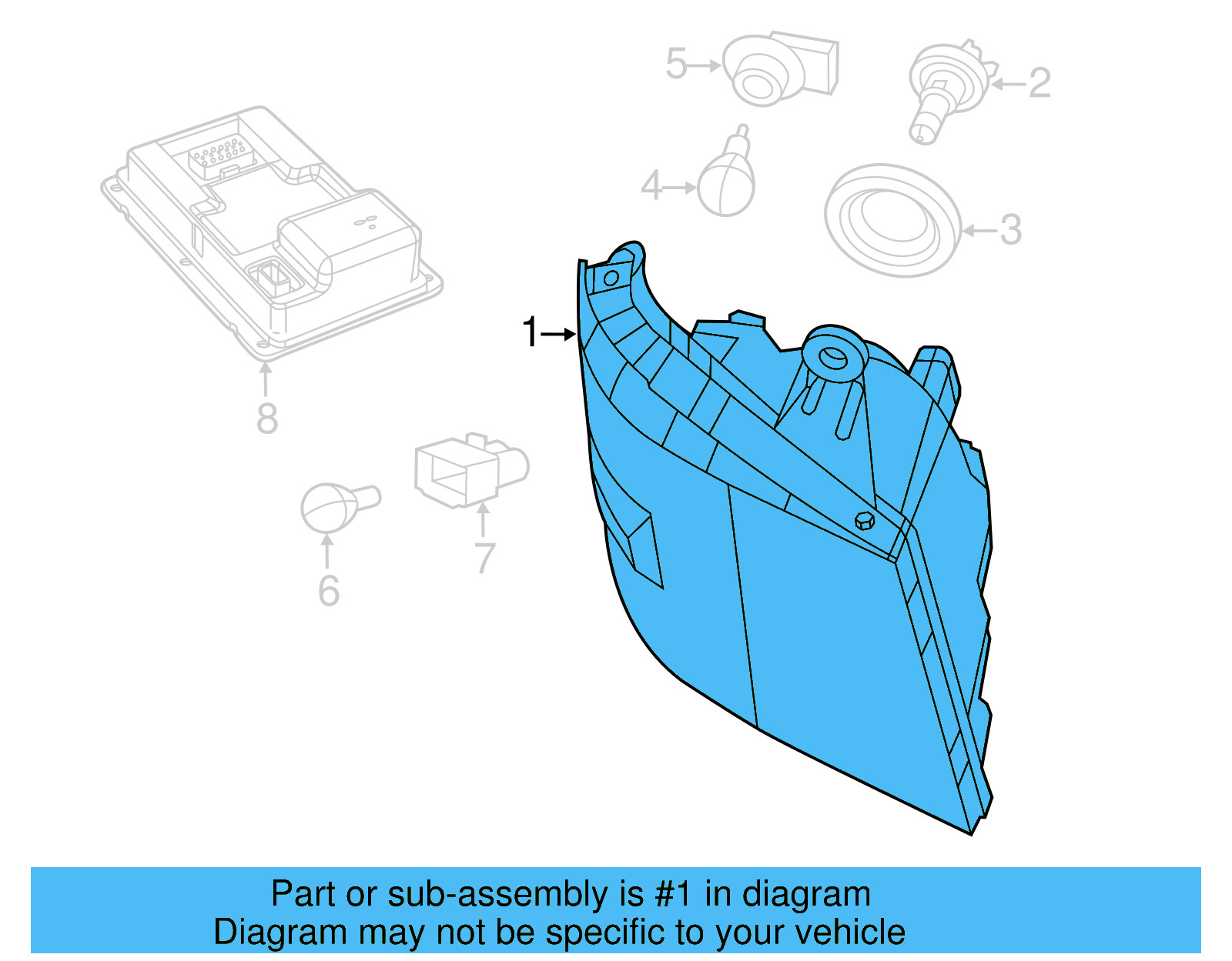 Composite Headlamp 7B0-941-029-B - View 5
