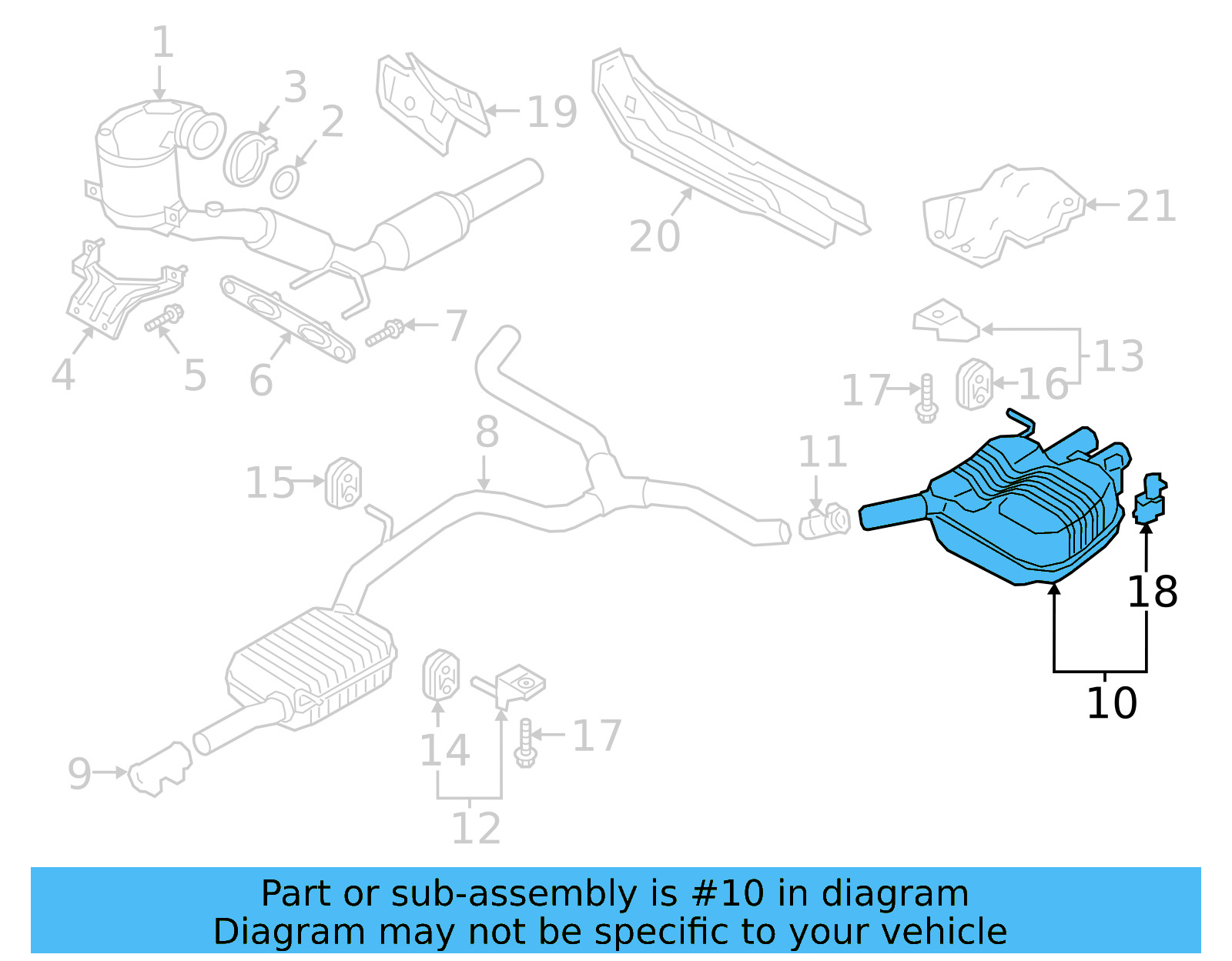 Rear Muffler 3G0-253-609-AF - View 4