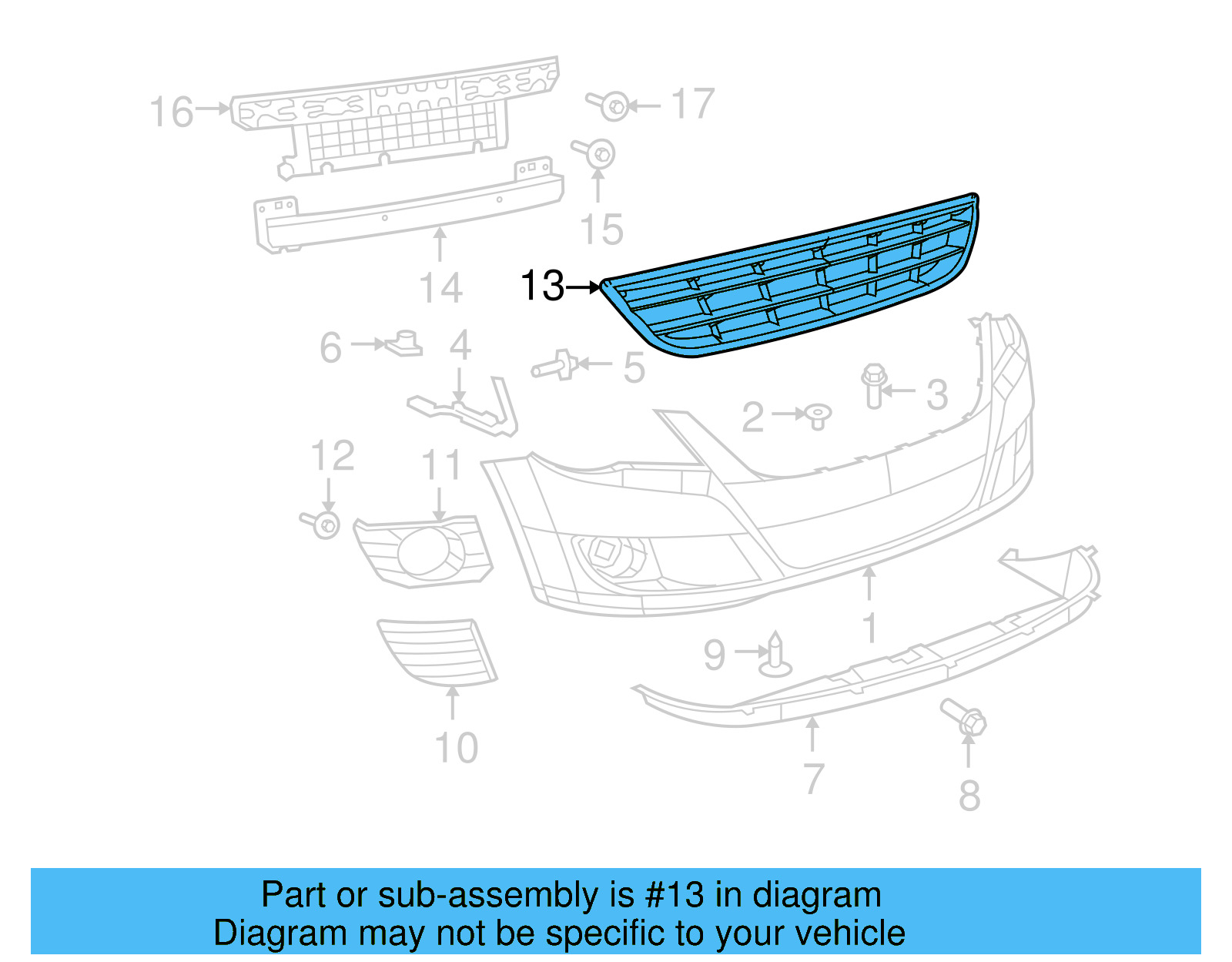 Lower Grille 7B0-807-681 - View 4