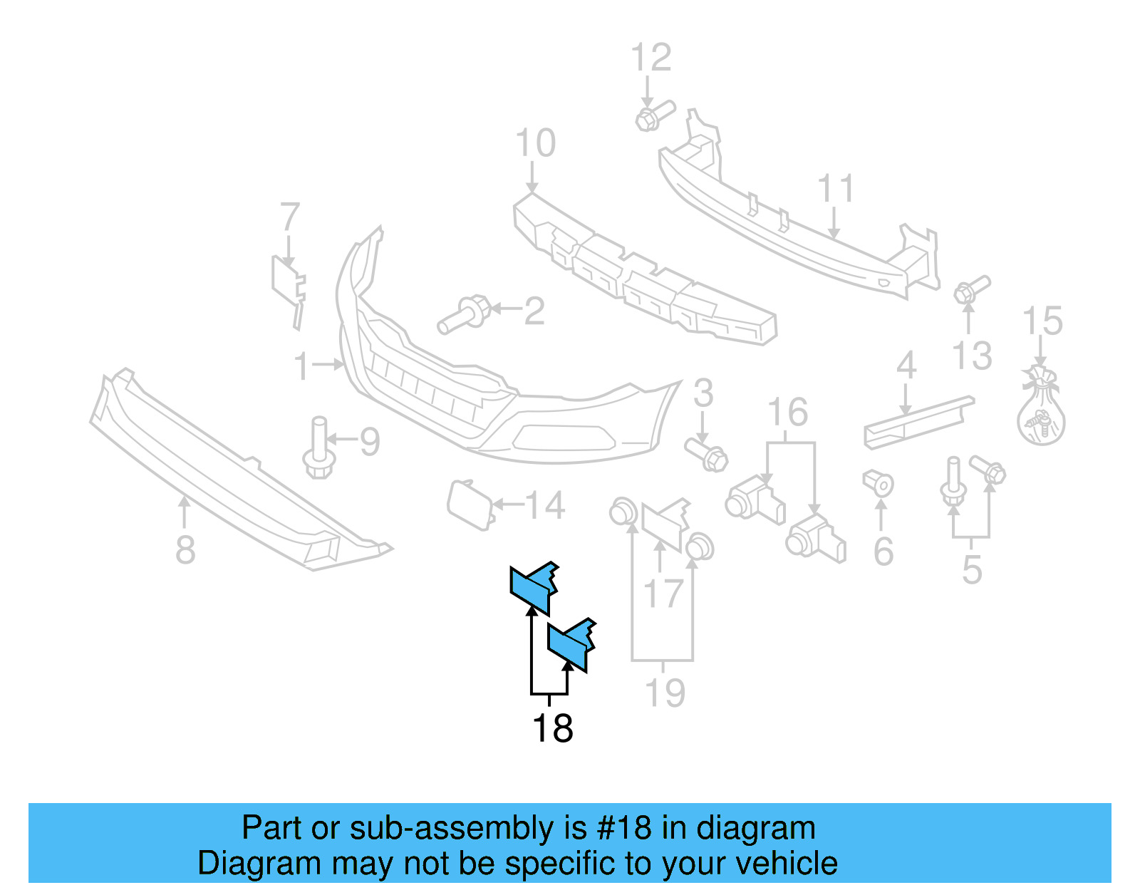 Park Sensor Mount Bracket 3C8-919-493-A - View 10