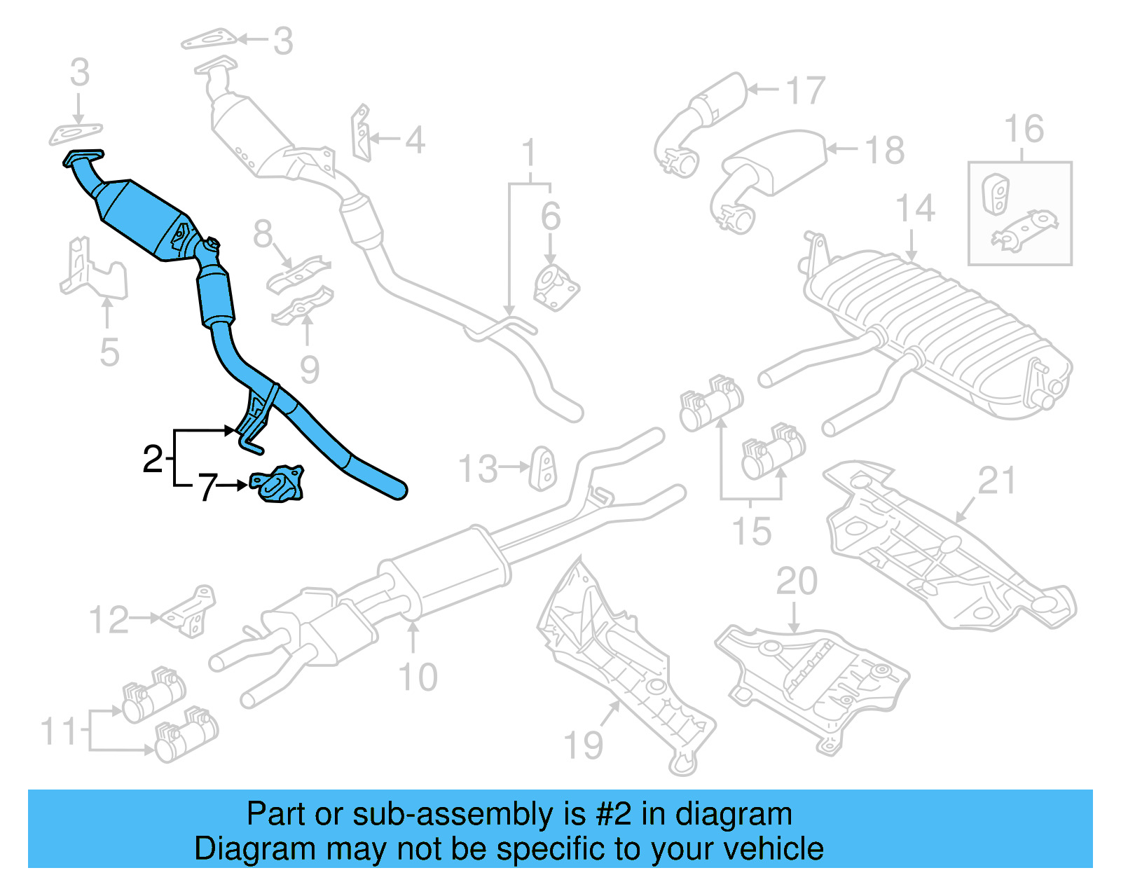 Catalytic Converter 7P0-254-301-CX - View 7