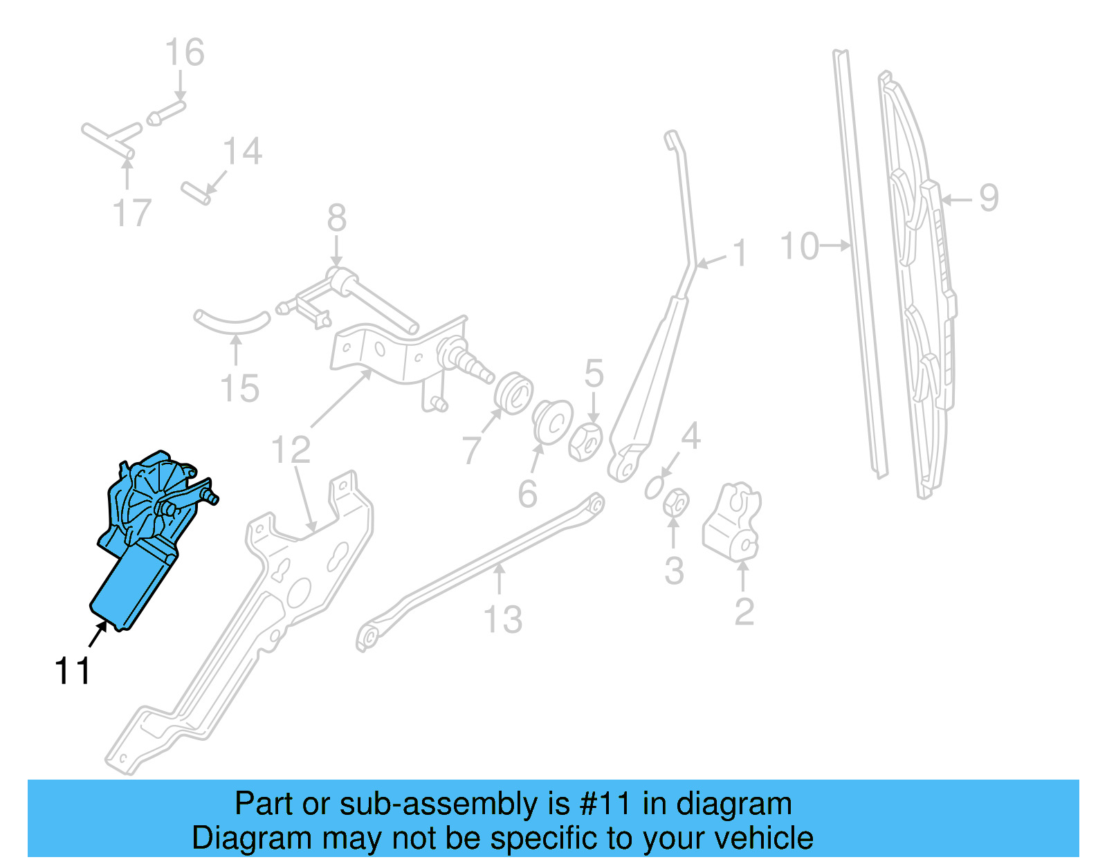 Back Glass Wiper Motor 701-955-713-A - View 4