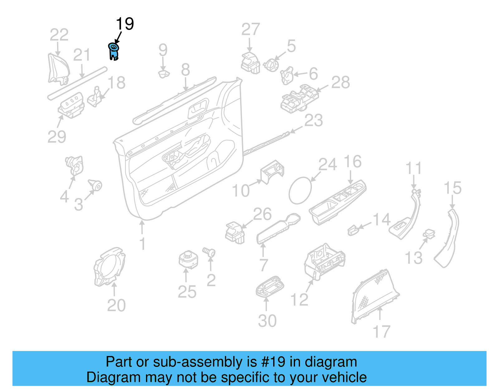 Door Lock Knob Bezel 5M0-919-242-A-82V - View 12