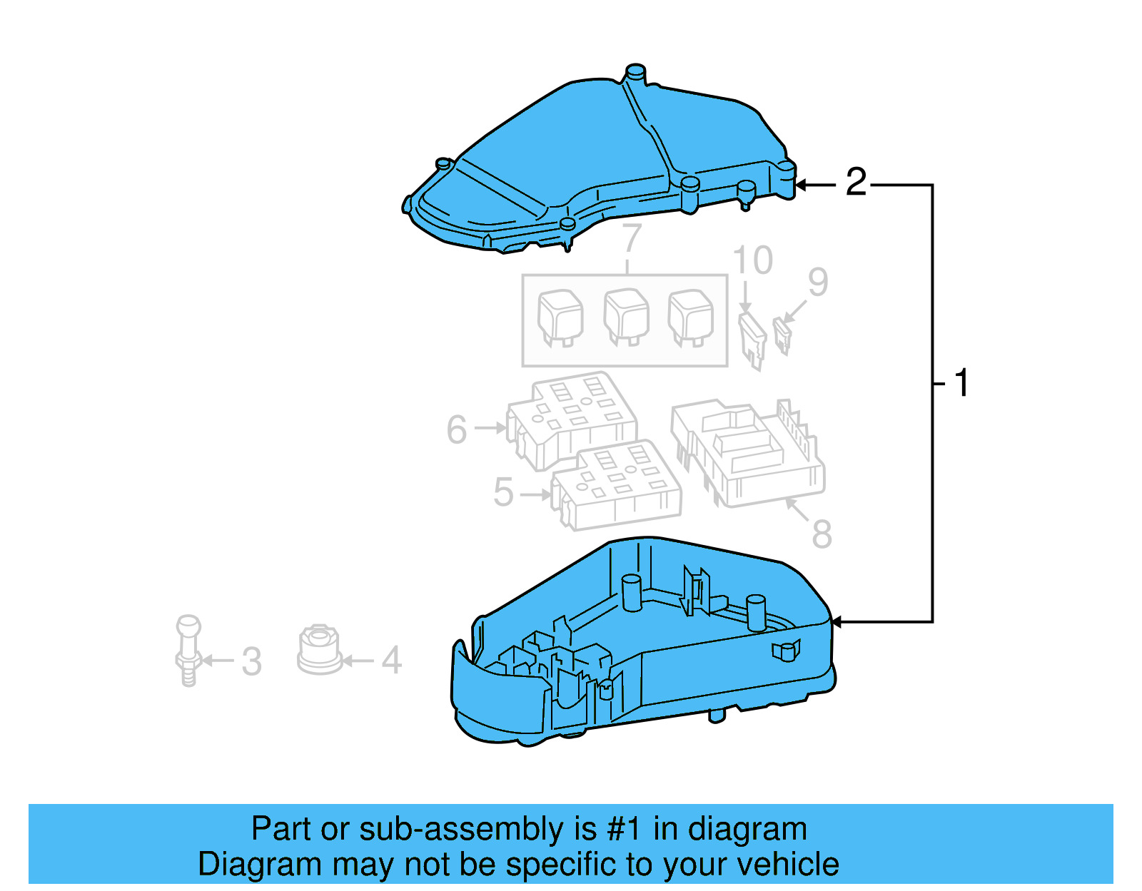 Fuse & Relay Box 7L0-907-295-J - View 7