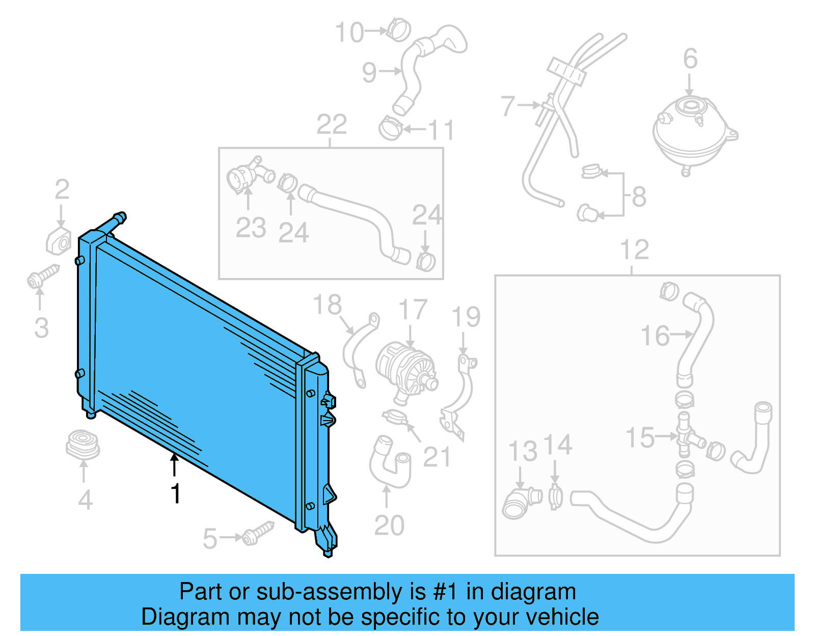 Radiator 1K0-121-253-BL - View 5