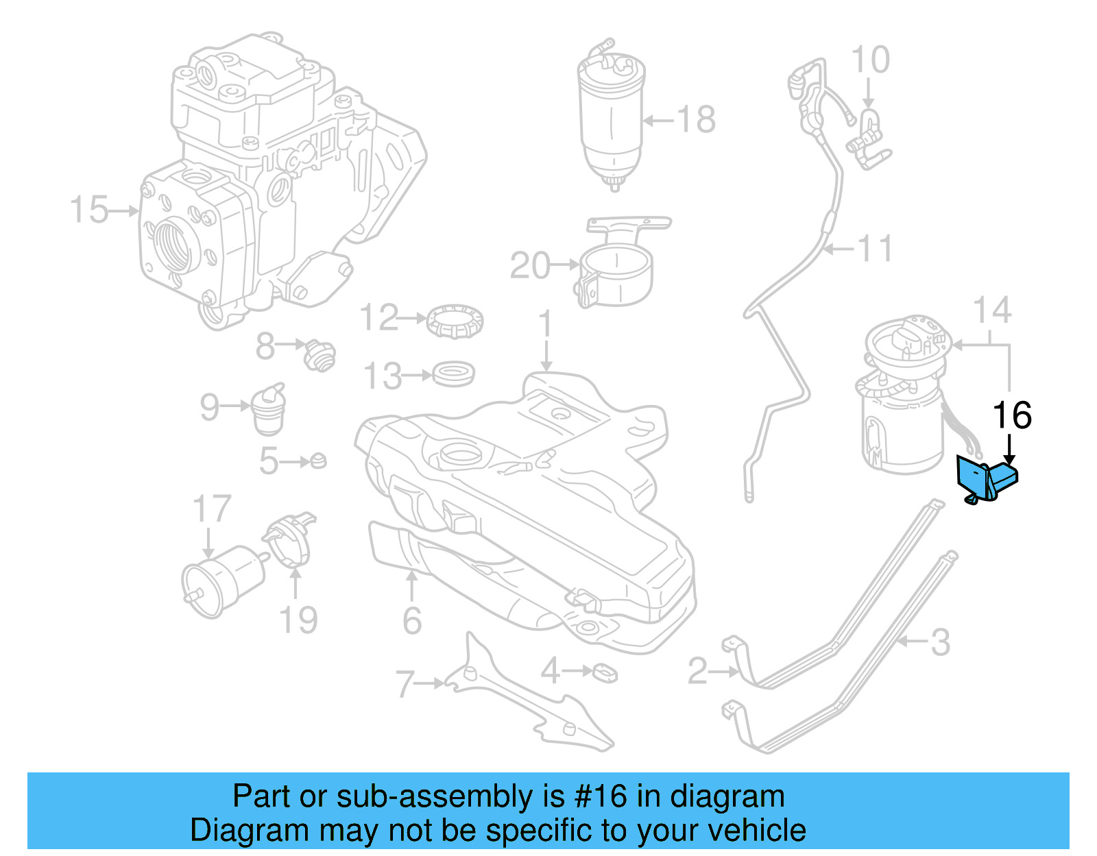 Fuel Gauge Sending Unit 1J0-919-183-C - View 4