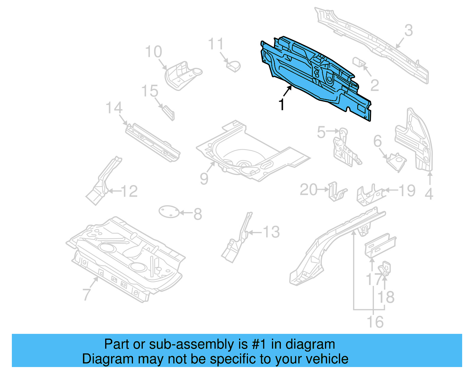 Rear Body Panel 1J6-813-301-H - View 4