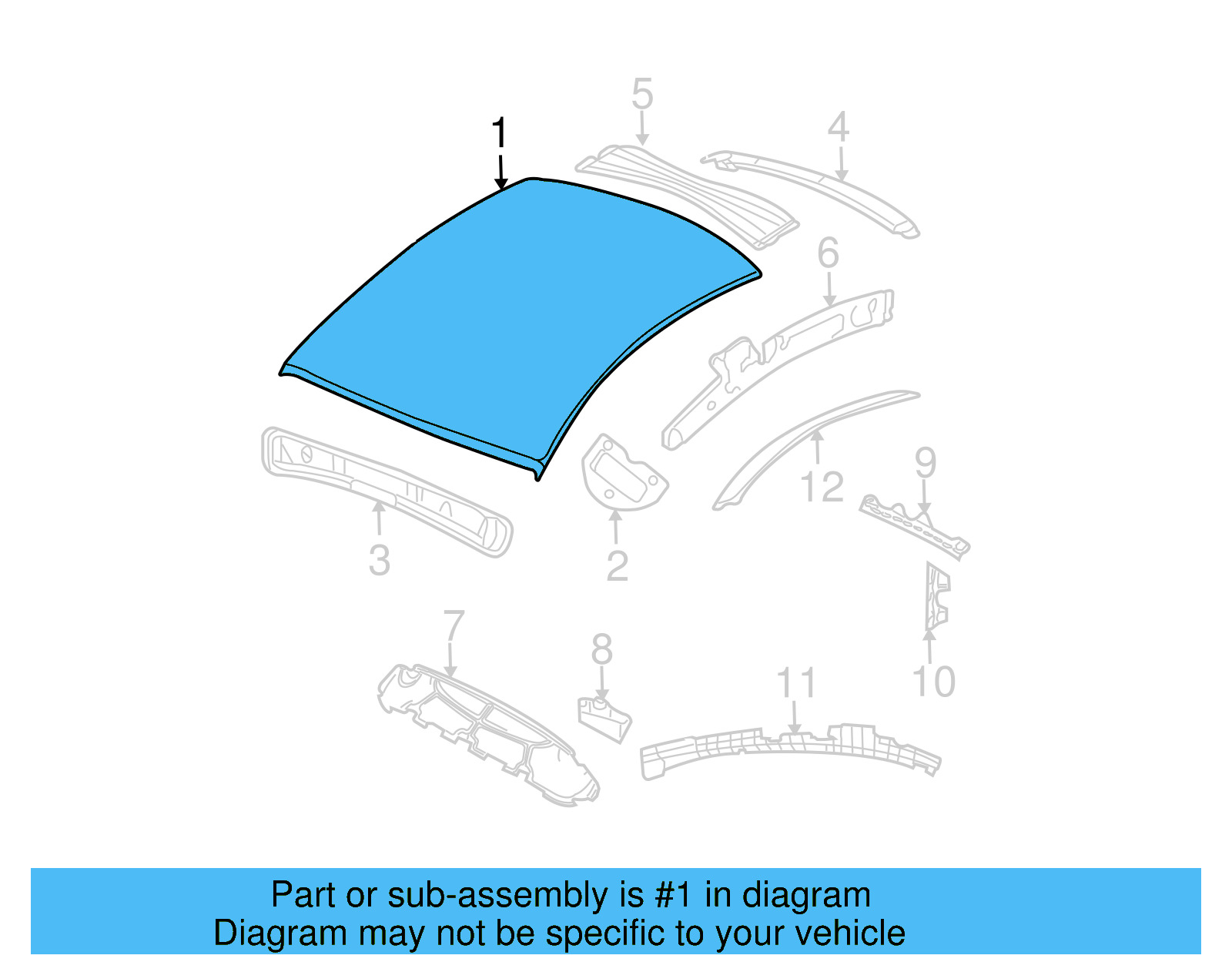 Roof Panel 1C0-817-101-D - View 4
