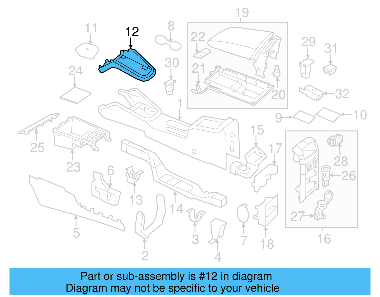 Console Trim Panel 5C7-863-487-82V - View 9