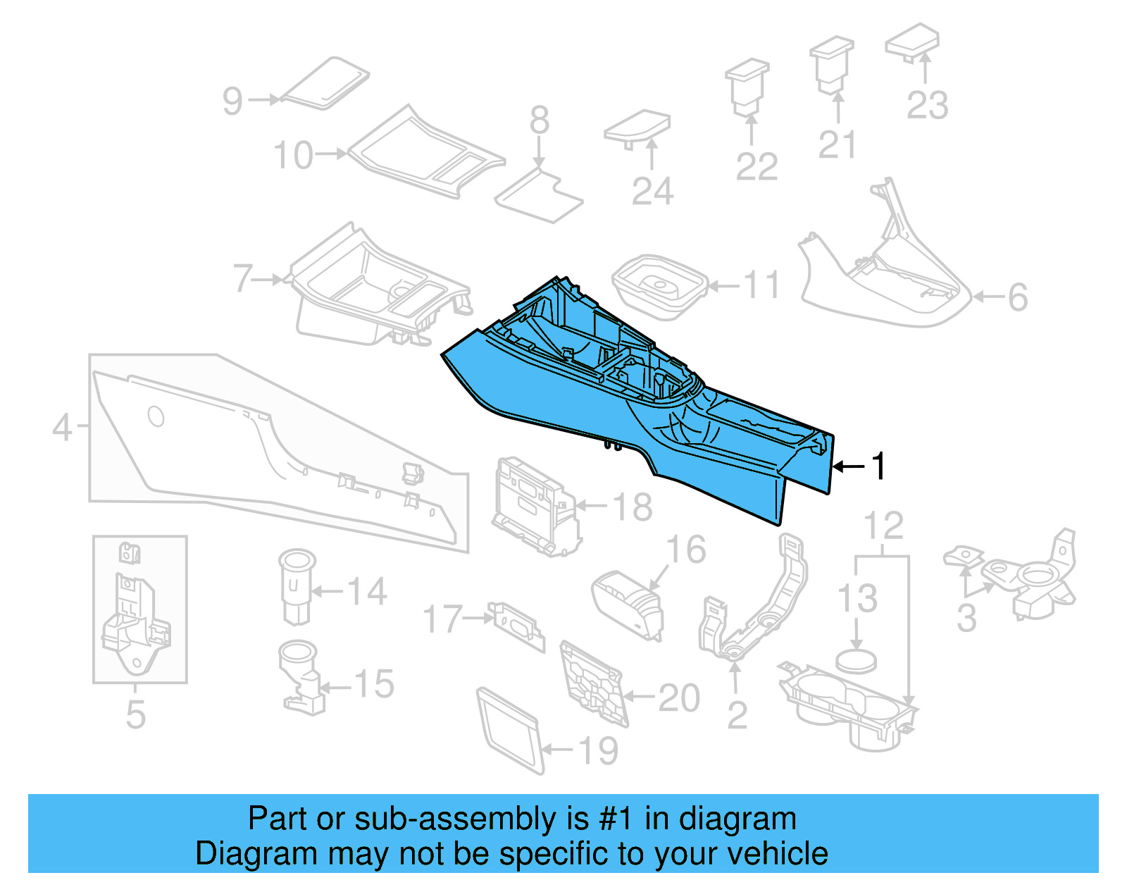 Front Console 5K0-863-243-C-82V - View 13