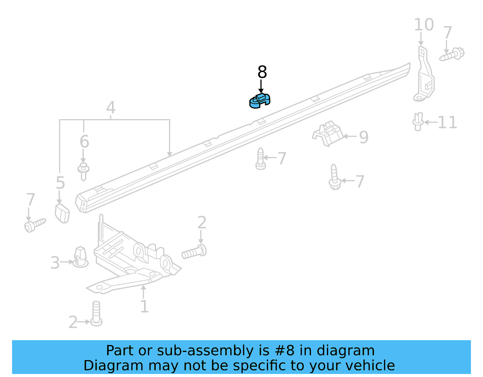 Rocker Molding Clip 1S0-071-985 - View 4