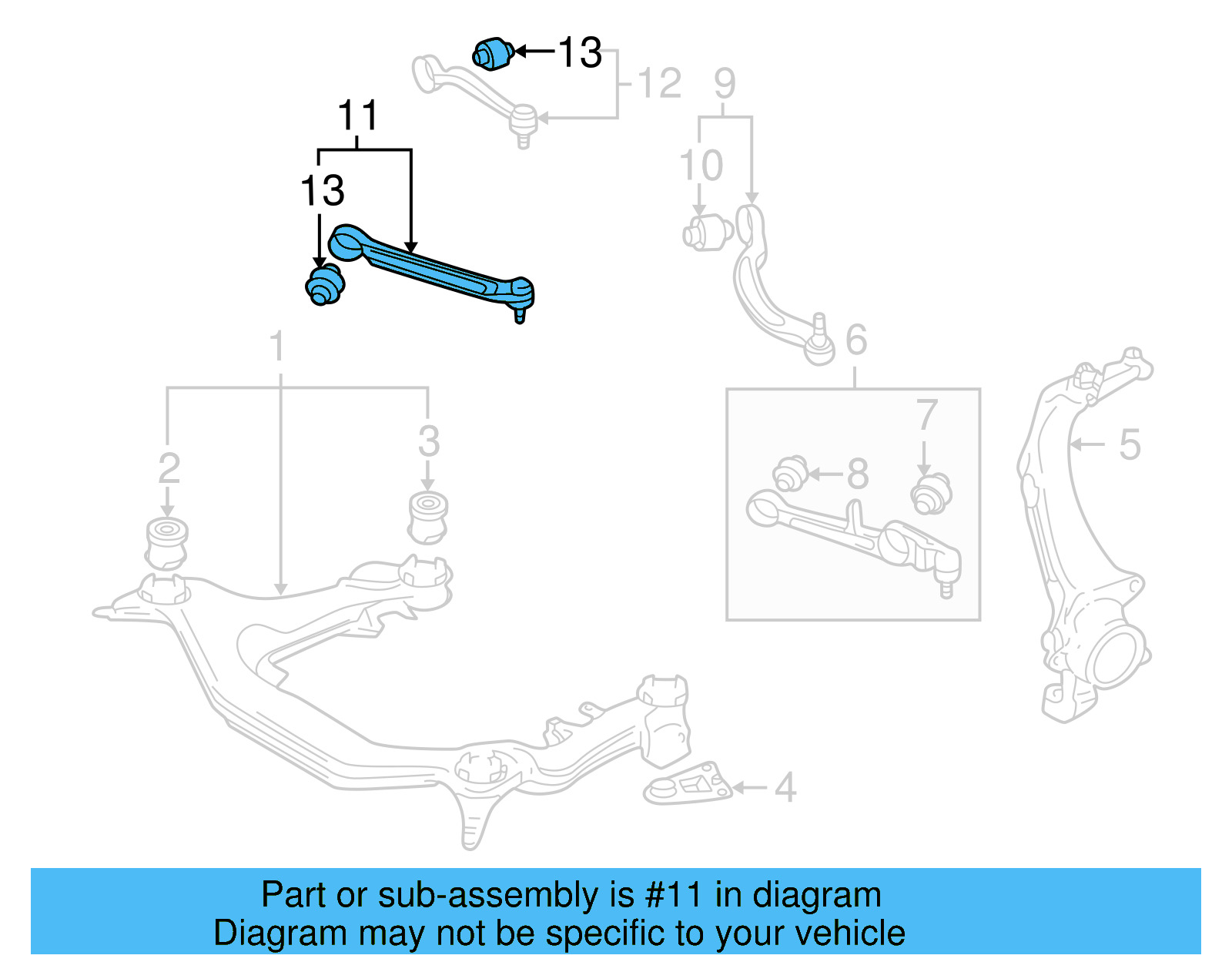 Ft Upper Control Arm 8E0-407-505-A - View 5