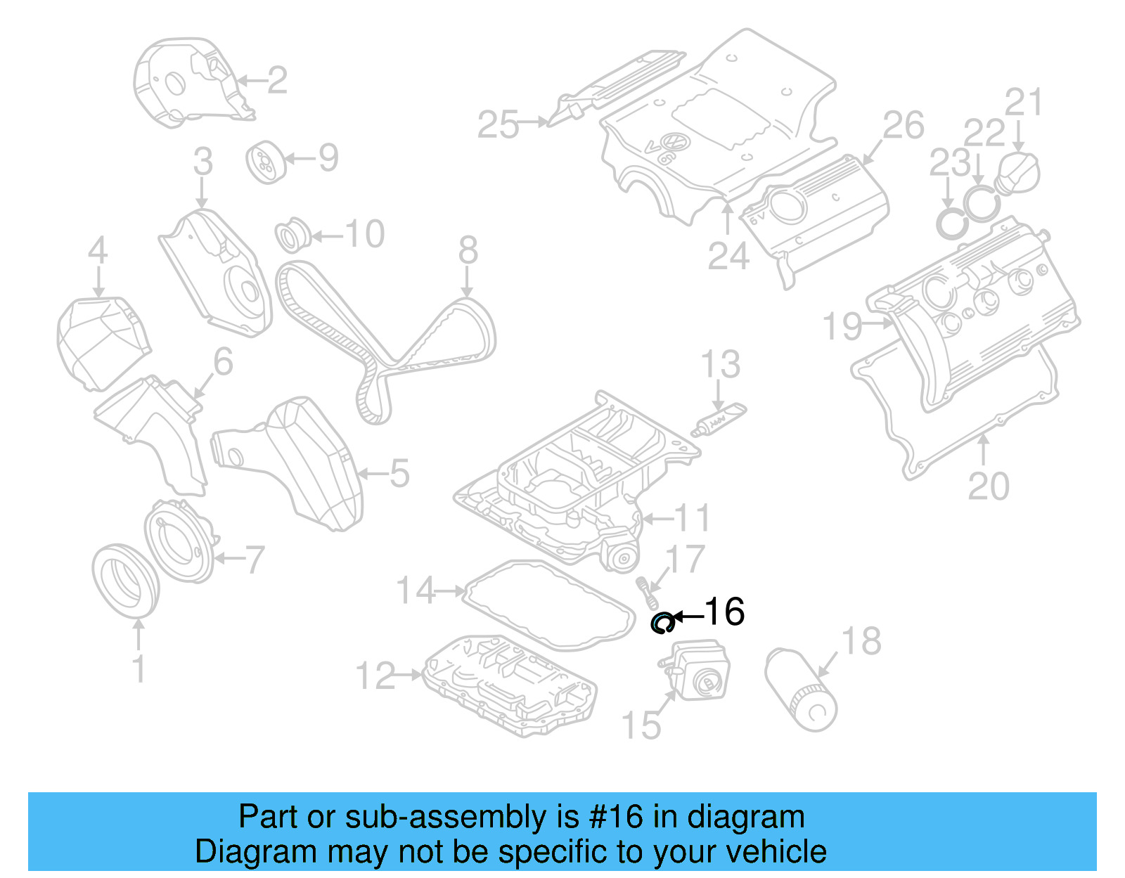 Engine Oil Cooler Gasket 028-117-070-B - View 9