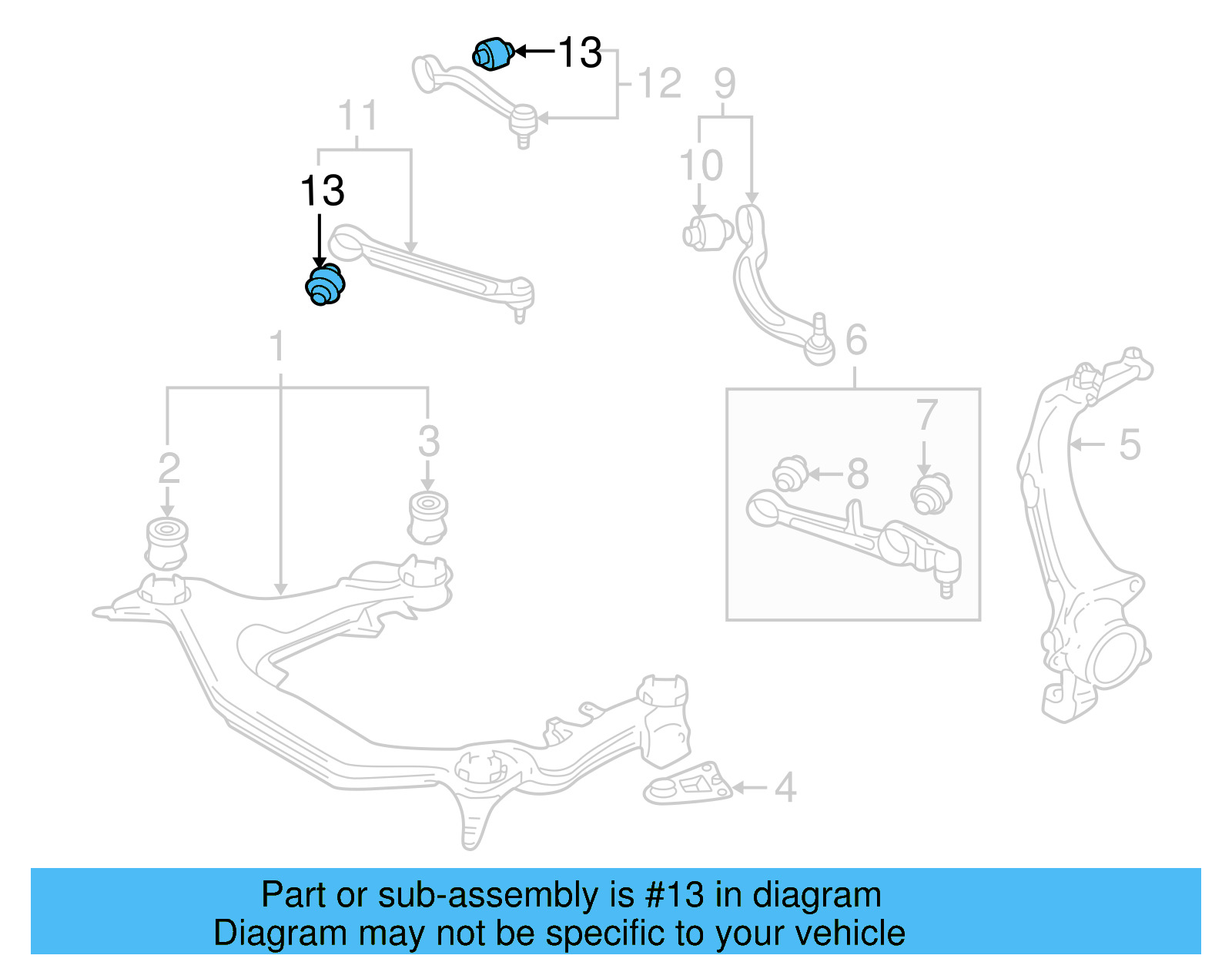 Rear Upper Control Arm Bushing 4B0-407-515 - View 4