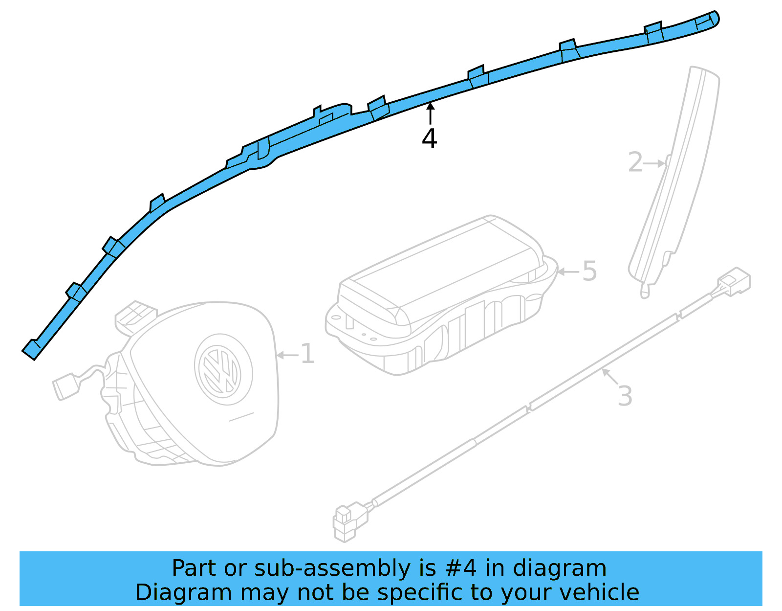 Head Air Bag 3CM-880-741-G - View 4