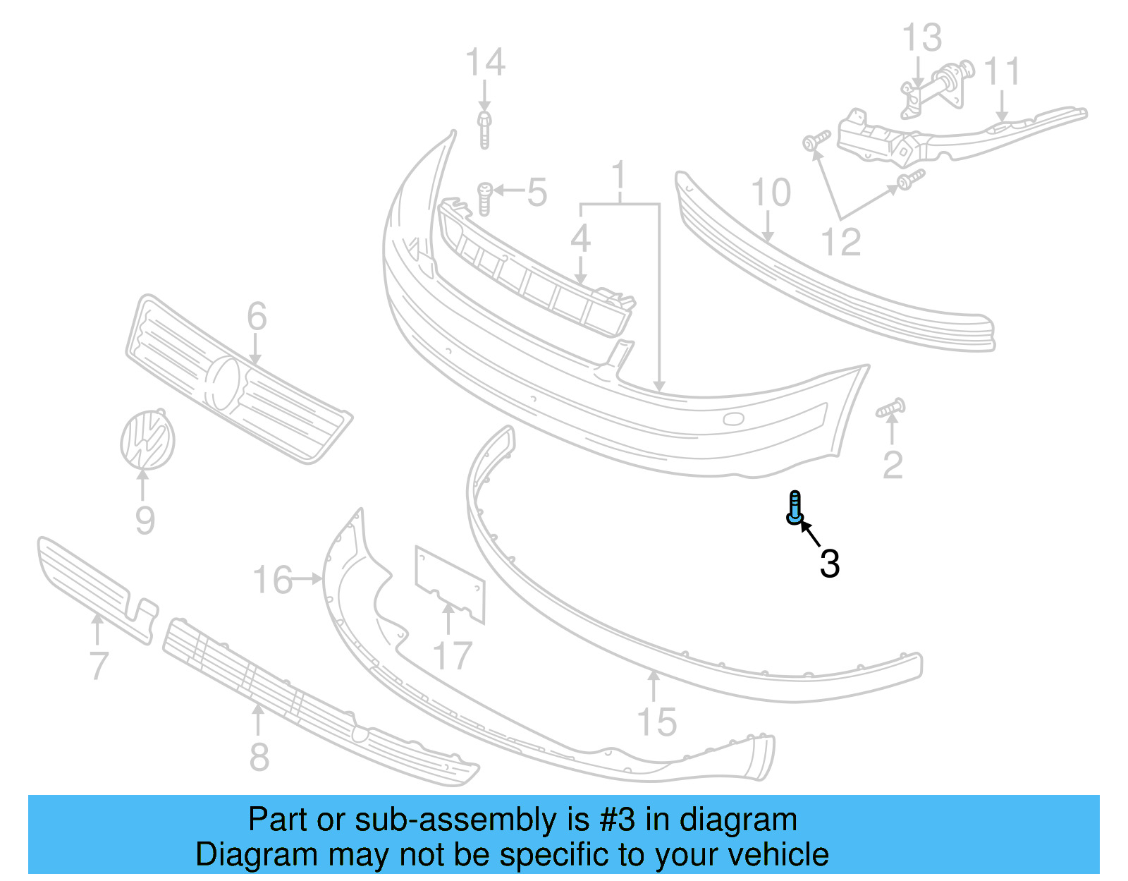 Bumper Cover Pin 8D0-805-121-B - View 22