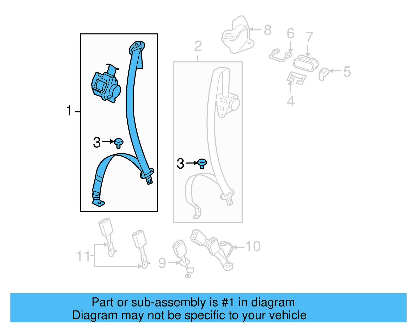 Lap & Shoulder Belt 3D7-857-806-C-PNA - View 3