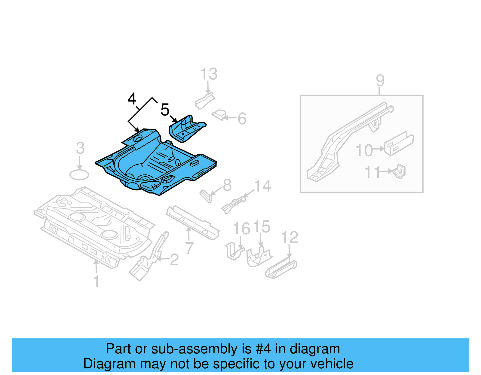 Floor Pan 1J5-813-114 - View 10