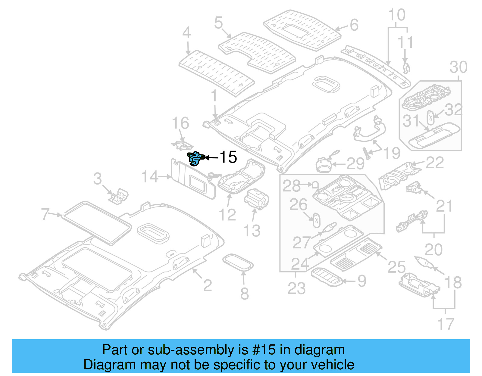 Sun Visor Holder 1K0-857-561-B-7G8 - View 15