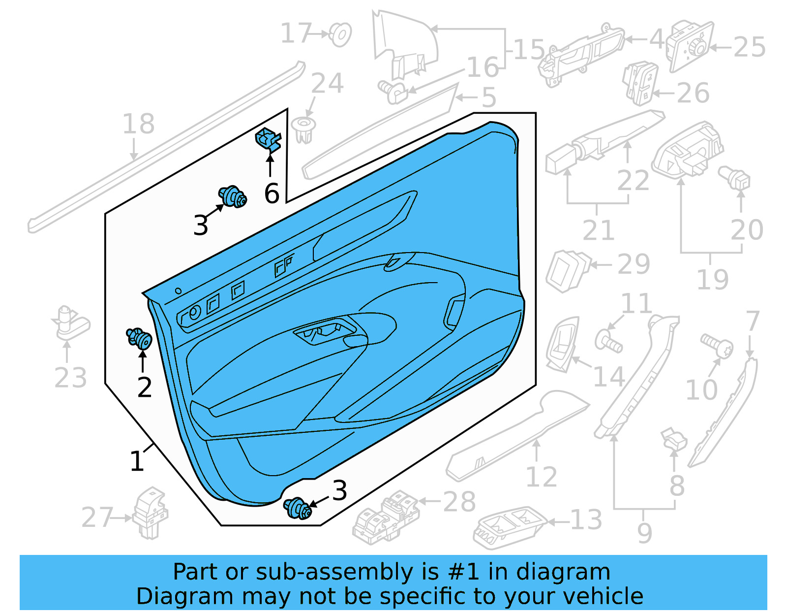 Door Trim Panel 561-867-012-J-WTV - View 4